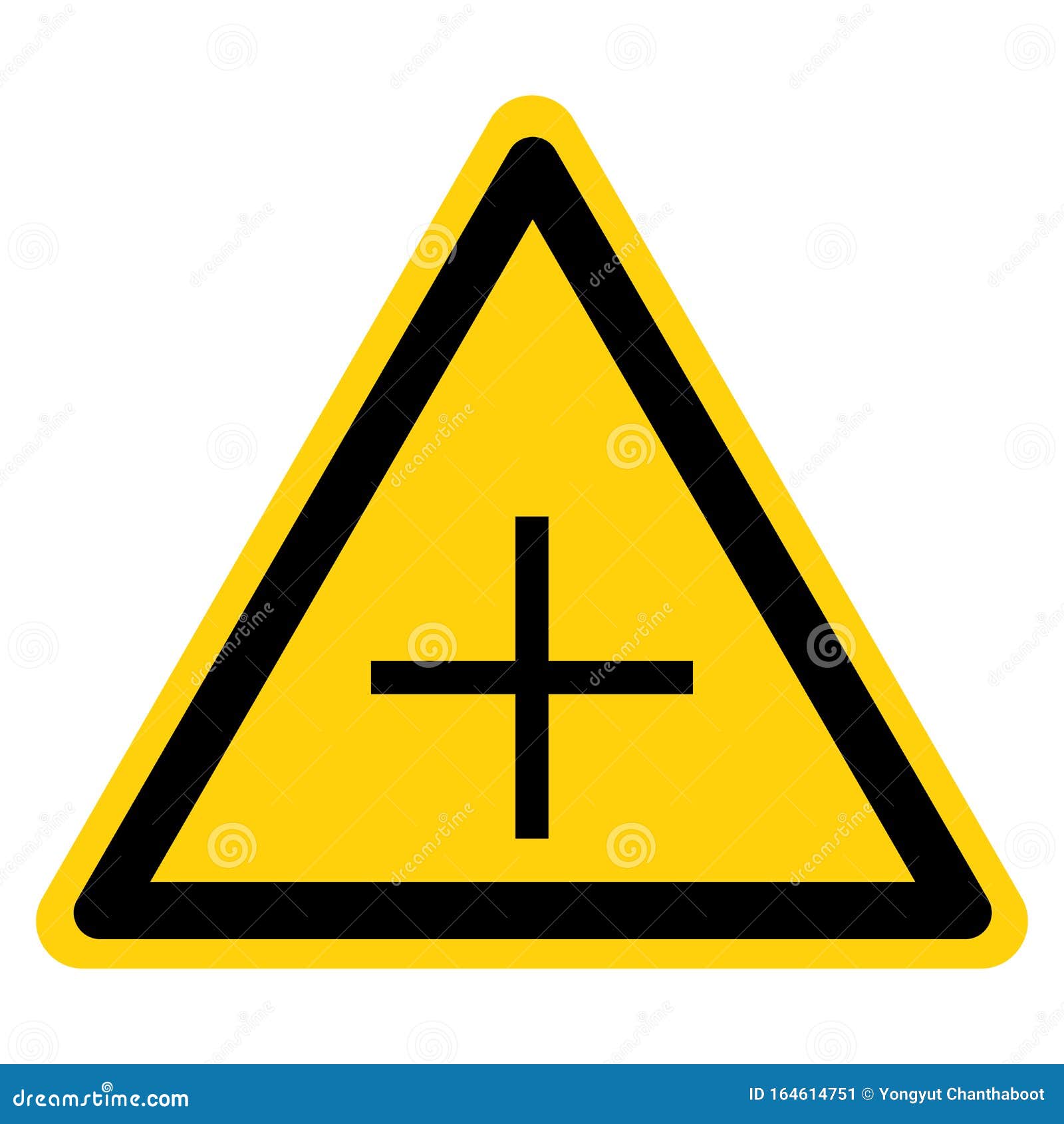 Warning Plus Positive Polarity Symbol Sign, Vector Illustration ...