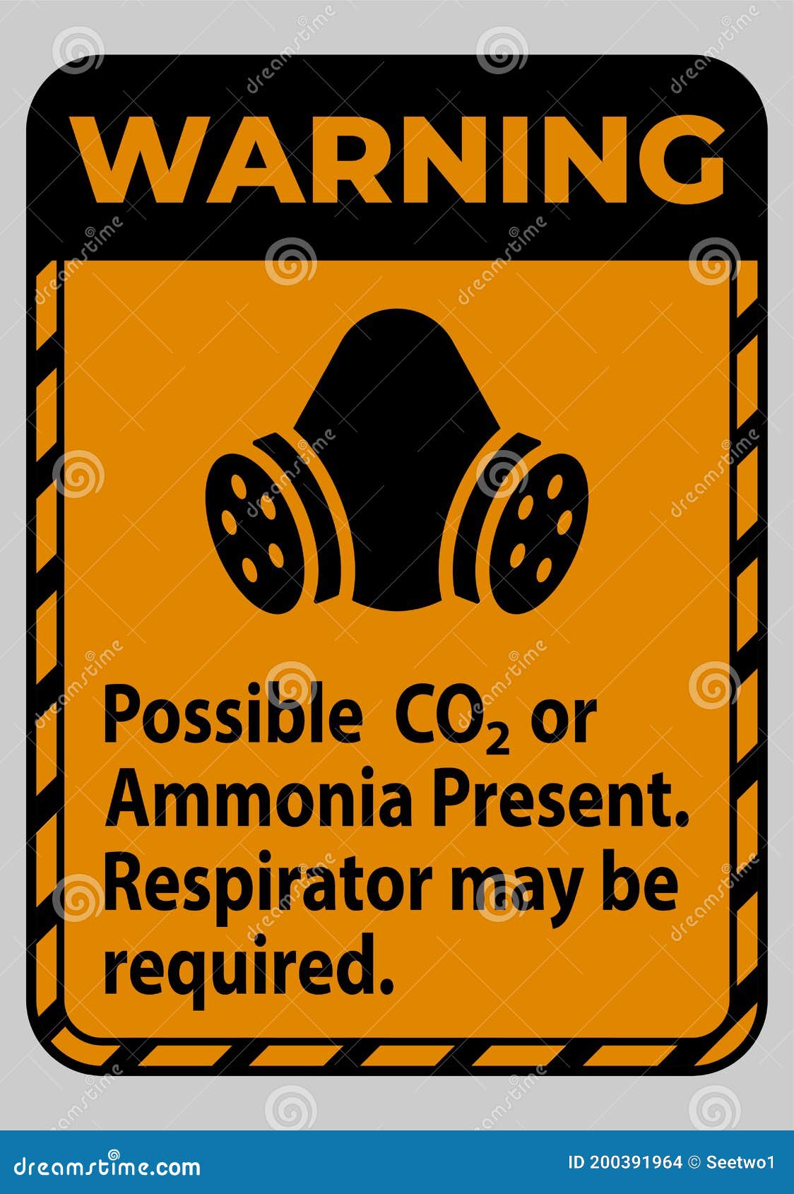 Warning Respirator Must Be Worn In This Area Symbol Sign, Vector