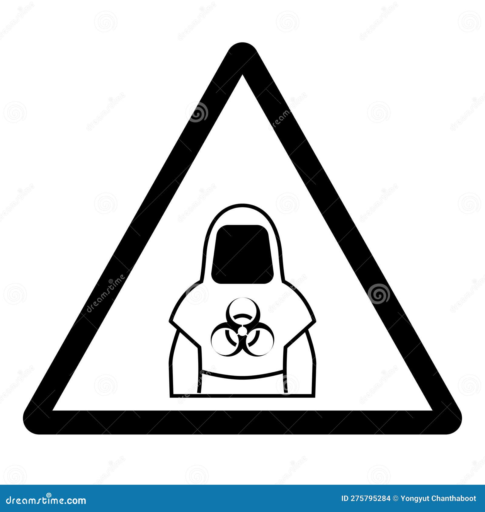 Warning Protective Clothing of Biological Hazard Symbol, Vector