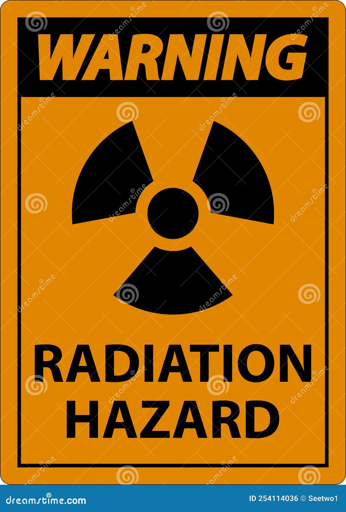 Warning Radiation Hazard Sign on White Background Stock Vector ...