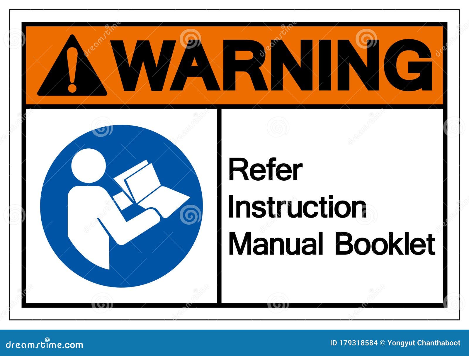 Warning Refer Instruction Manual Booklet Symbol Sign,Vector