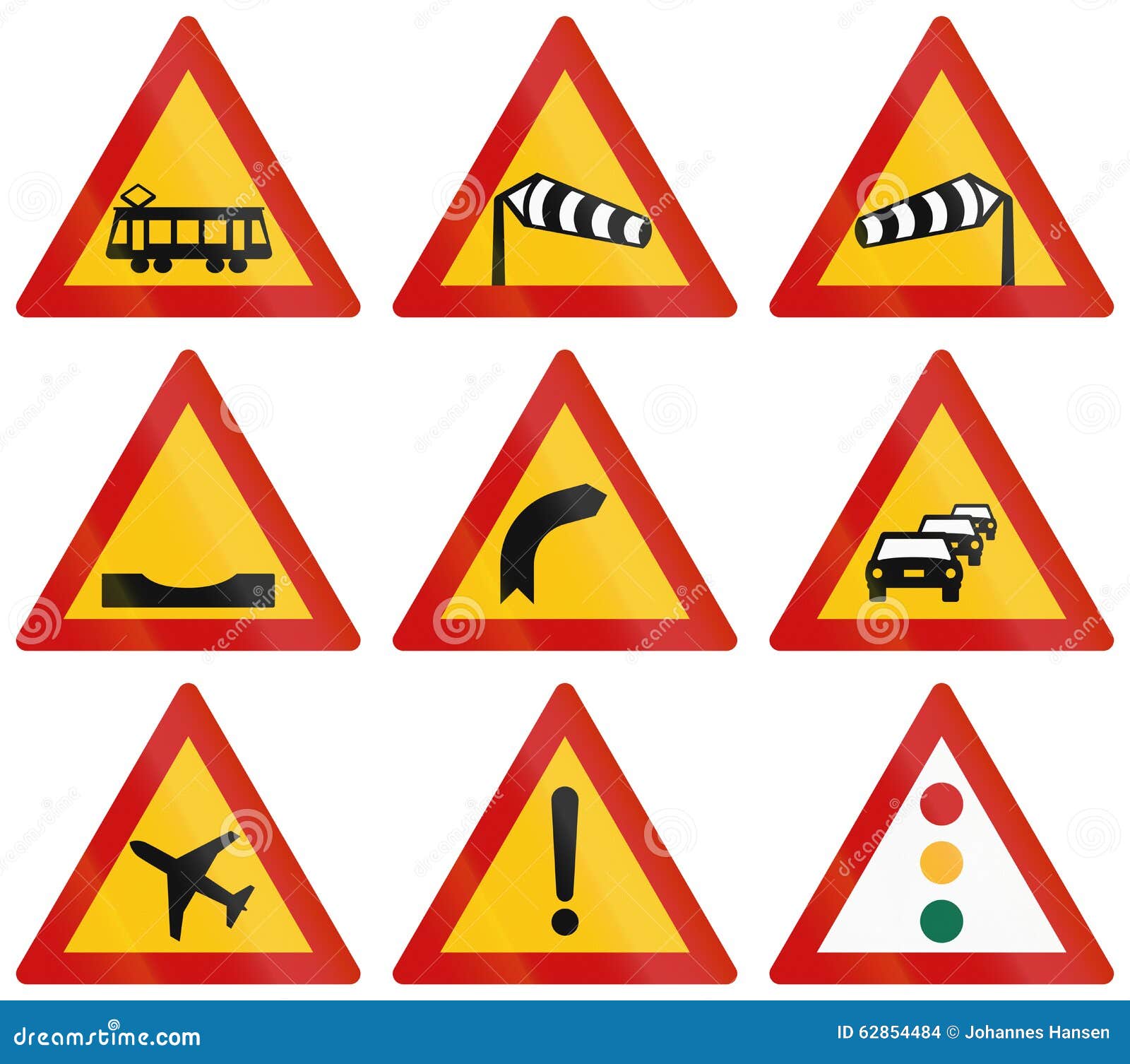 Warning Road Signs in Greece Stock Illustration Illustration of
