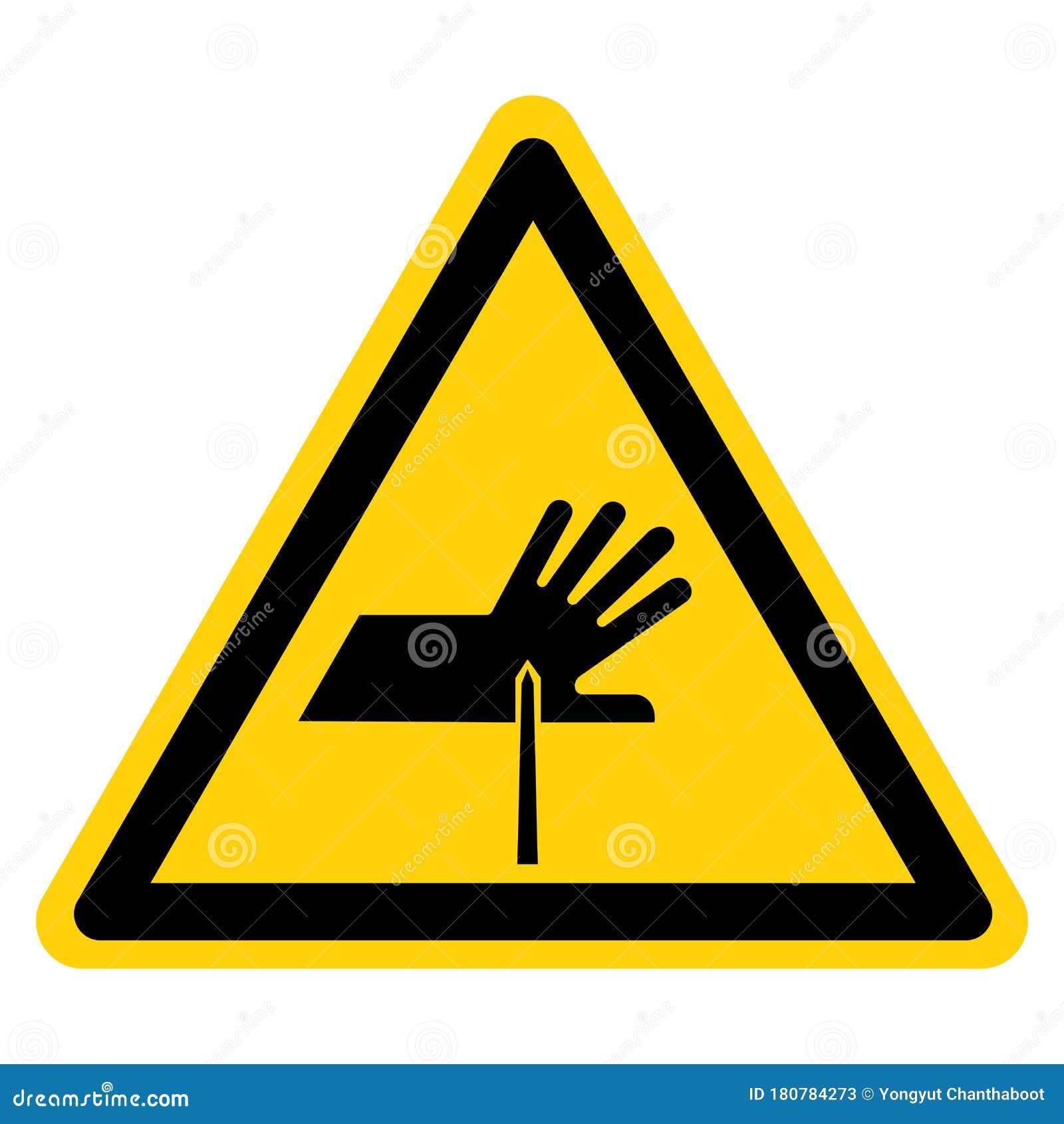 Warning Sharp Edges Watch Your Fingers Symbol Sign,Vector Illustration