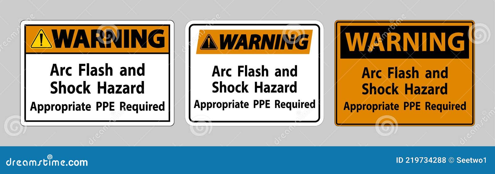 Warning Sign Arc Flash and Shock Hazard Appropriate PPE Required Stock