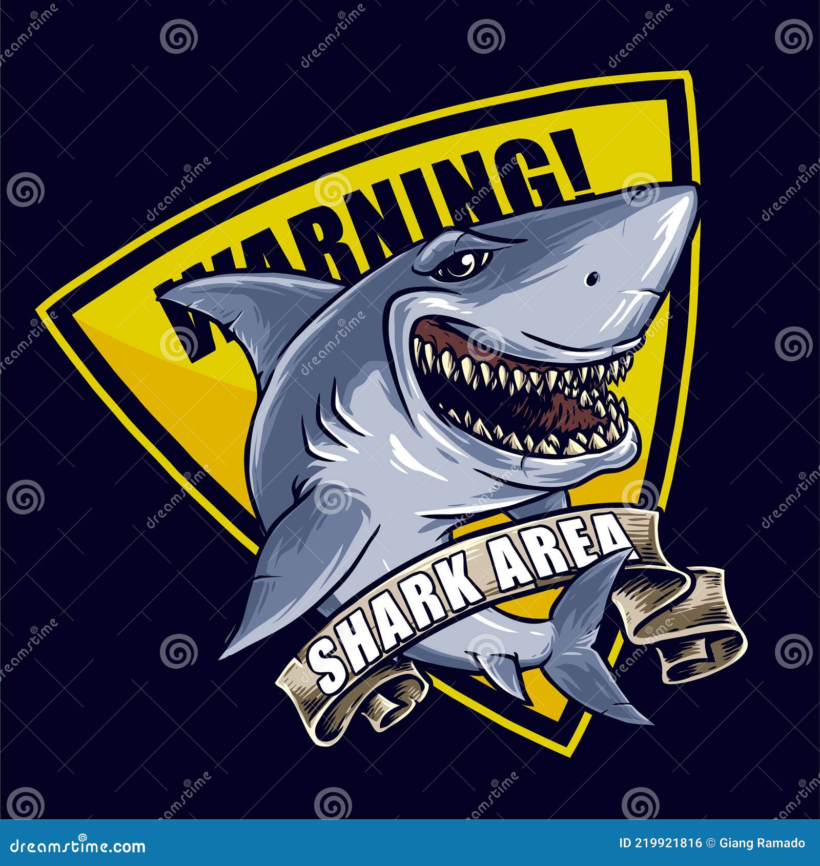 Shark Area Sign Vector Illustration 32661636