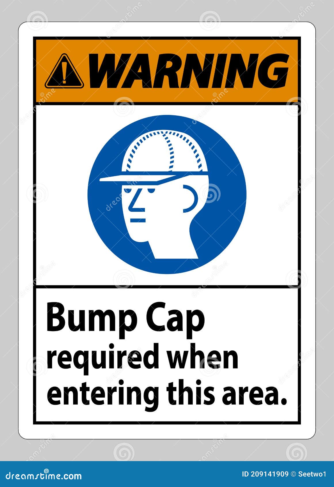Warning Sign Bump Cap Required when Entering this Area Stock Vector Illustration of hazard