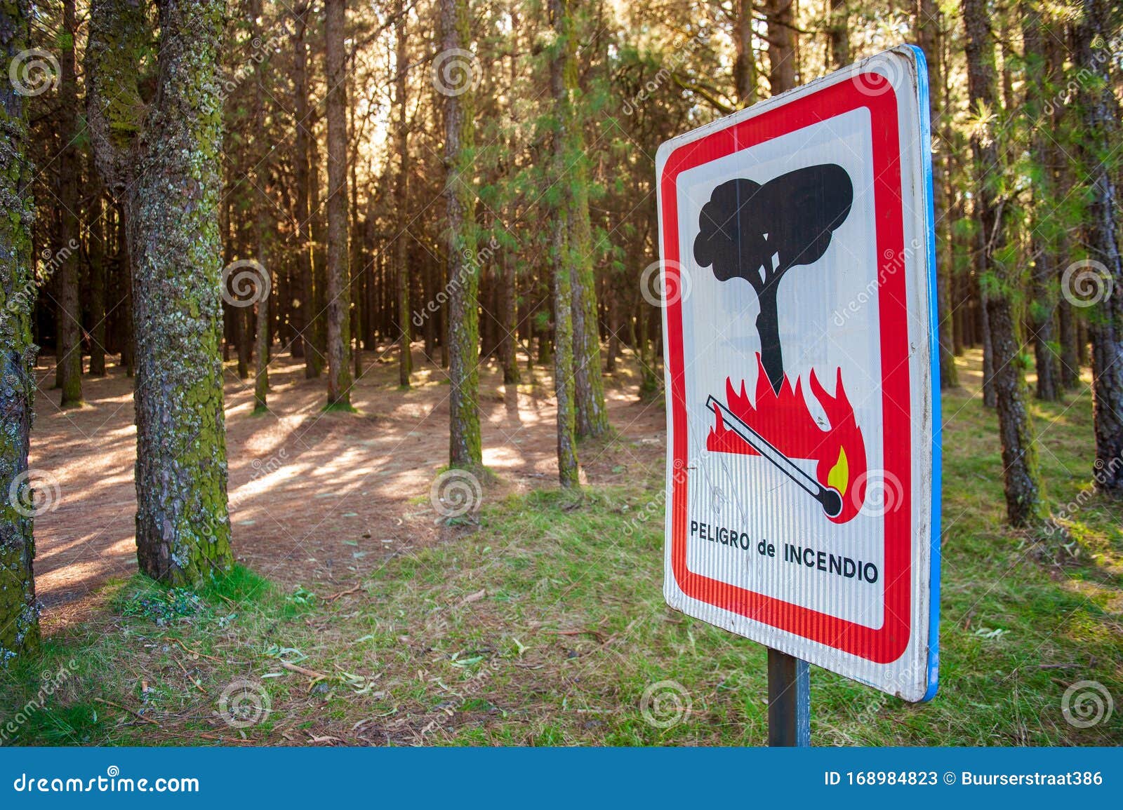 warning sign for bushfire