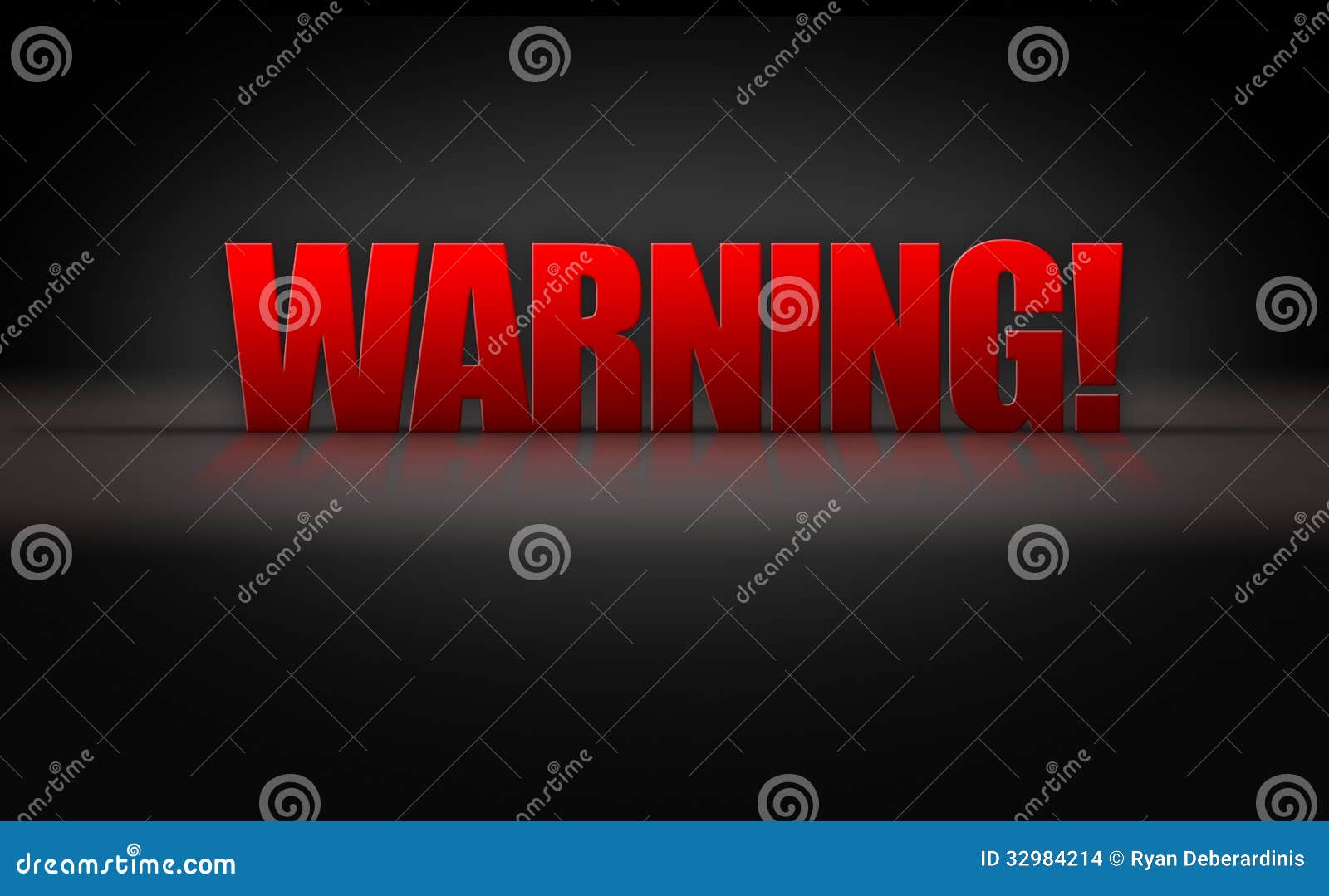 Warning Sign 3D Letters on Black Background Stock Illustration Illustration of sleek, business