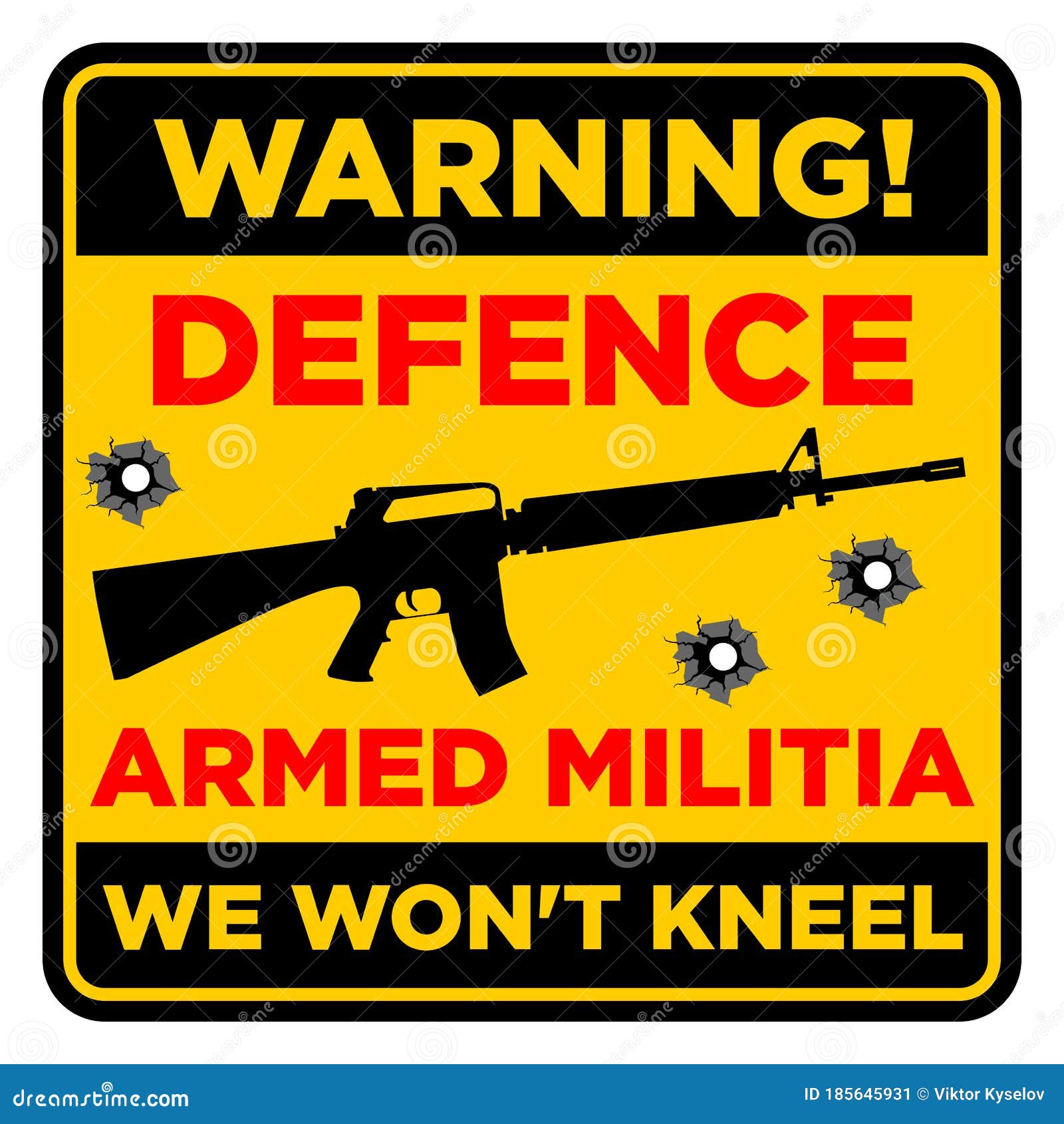 warning sign defence armed militia