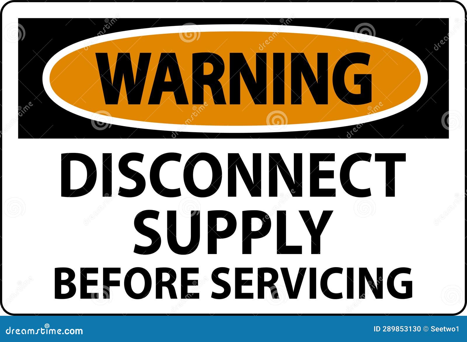 Warning Sign Disconnect Supply before Servicing Sign Stock Illustration