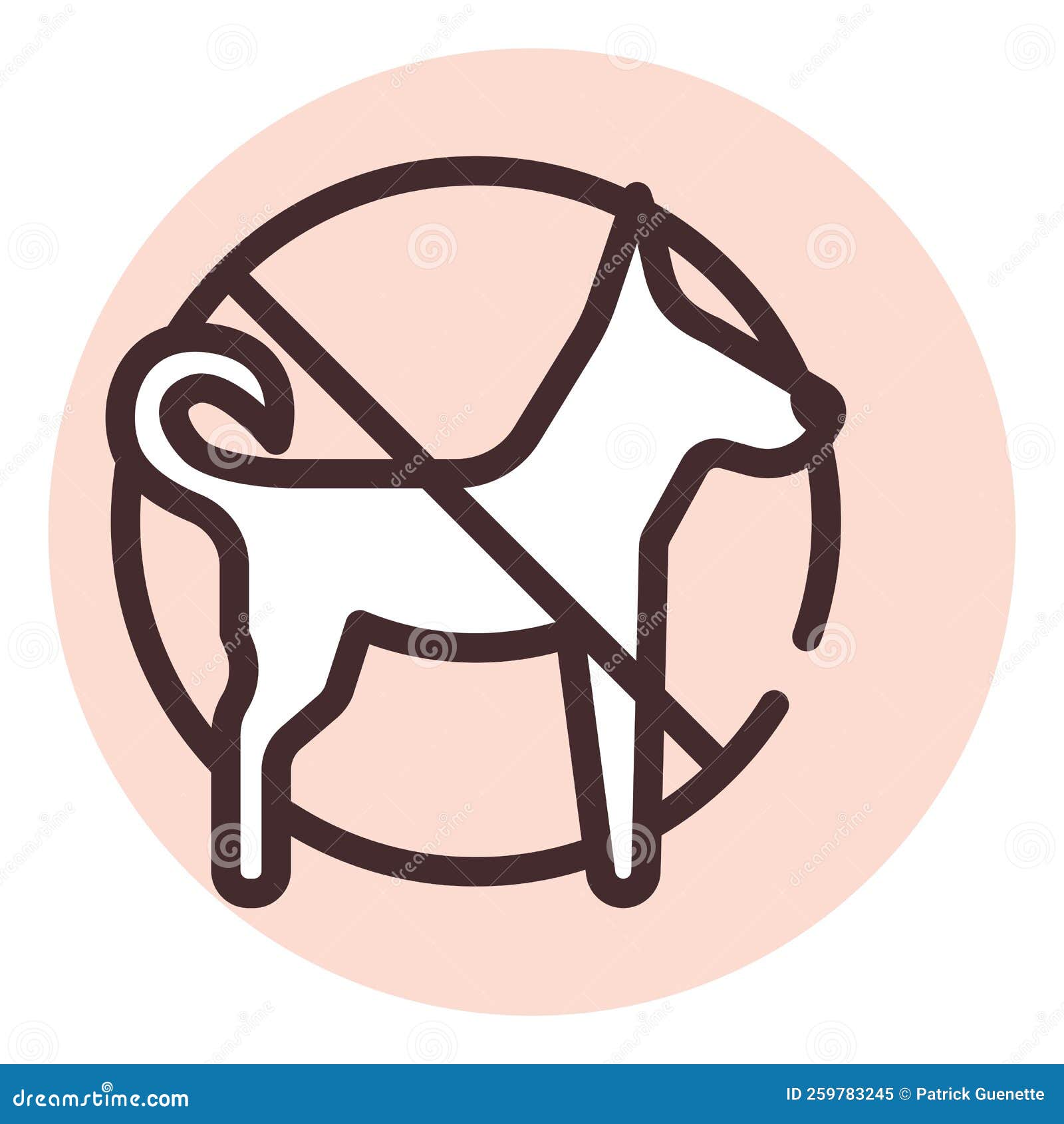 Sign No Dogs Isolated On White Background. Prohibition Sign. Not