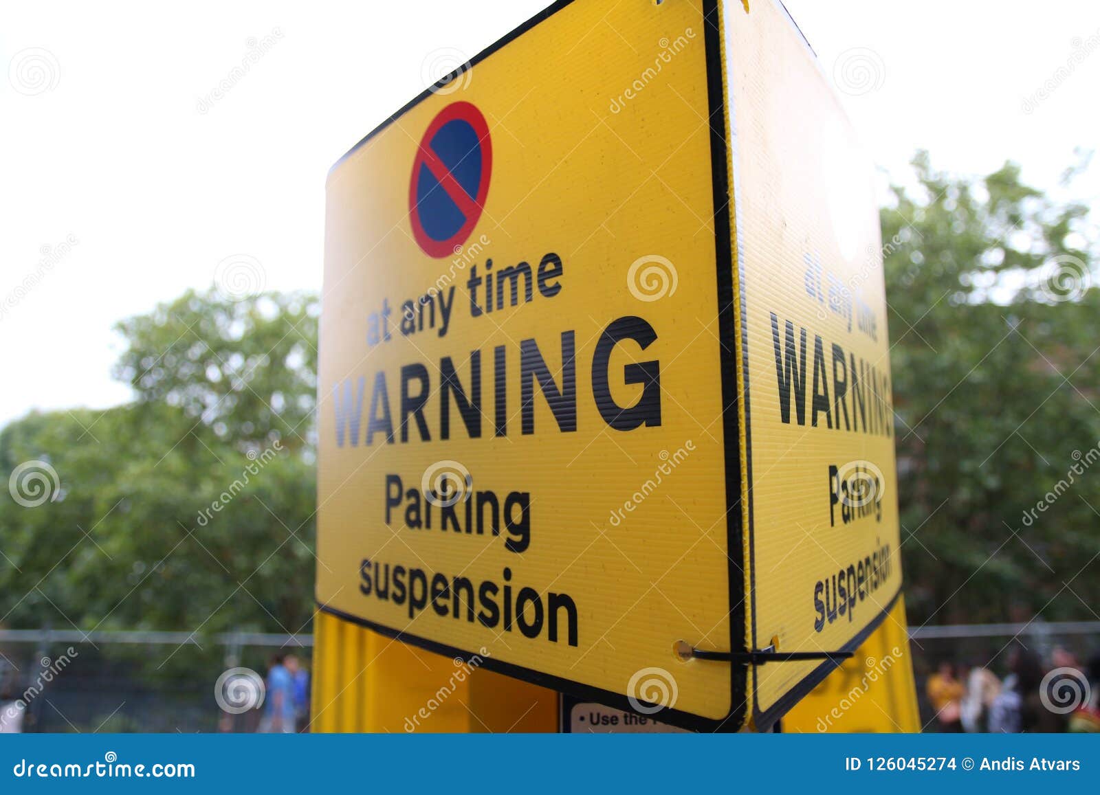 Warning Sign of Parking Suspension Stock Photo Image of metal