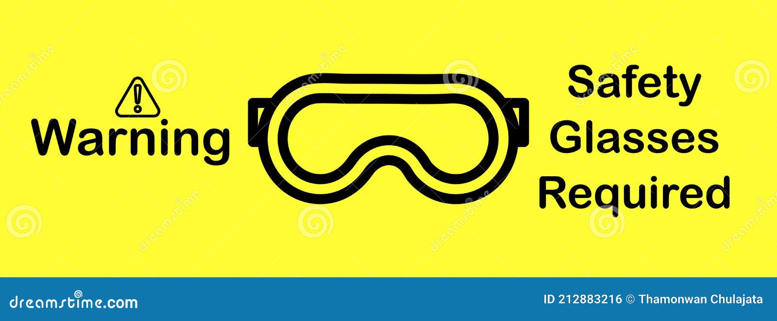 Warning Sign Safety Glasses Required Stock Vector Illustration of