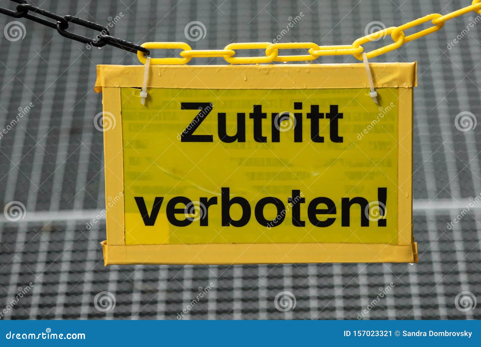 A Warning Sign Says: Access is Prohibited Stock Image - Image of iron 