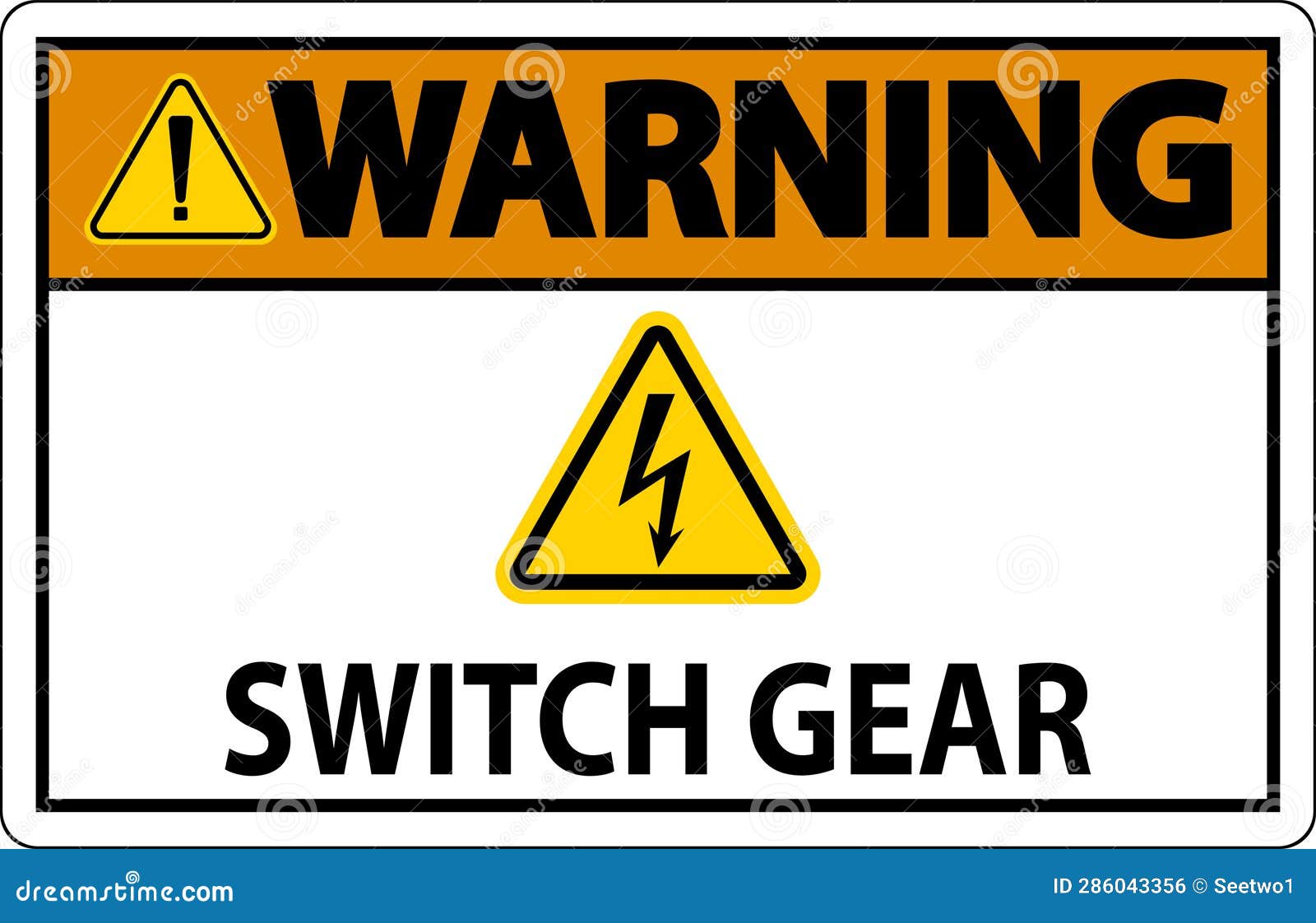 Warning Sign, Switch Gear Sign Stock Vector Illustration of danger