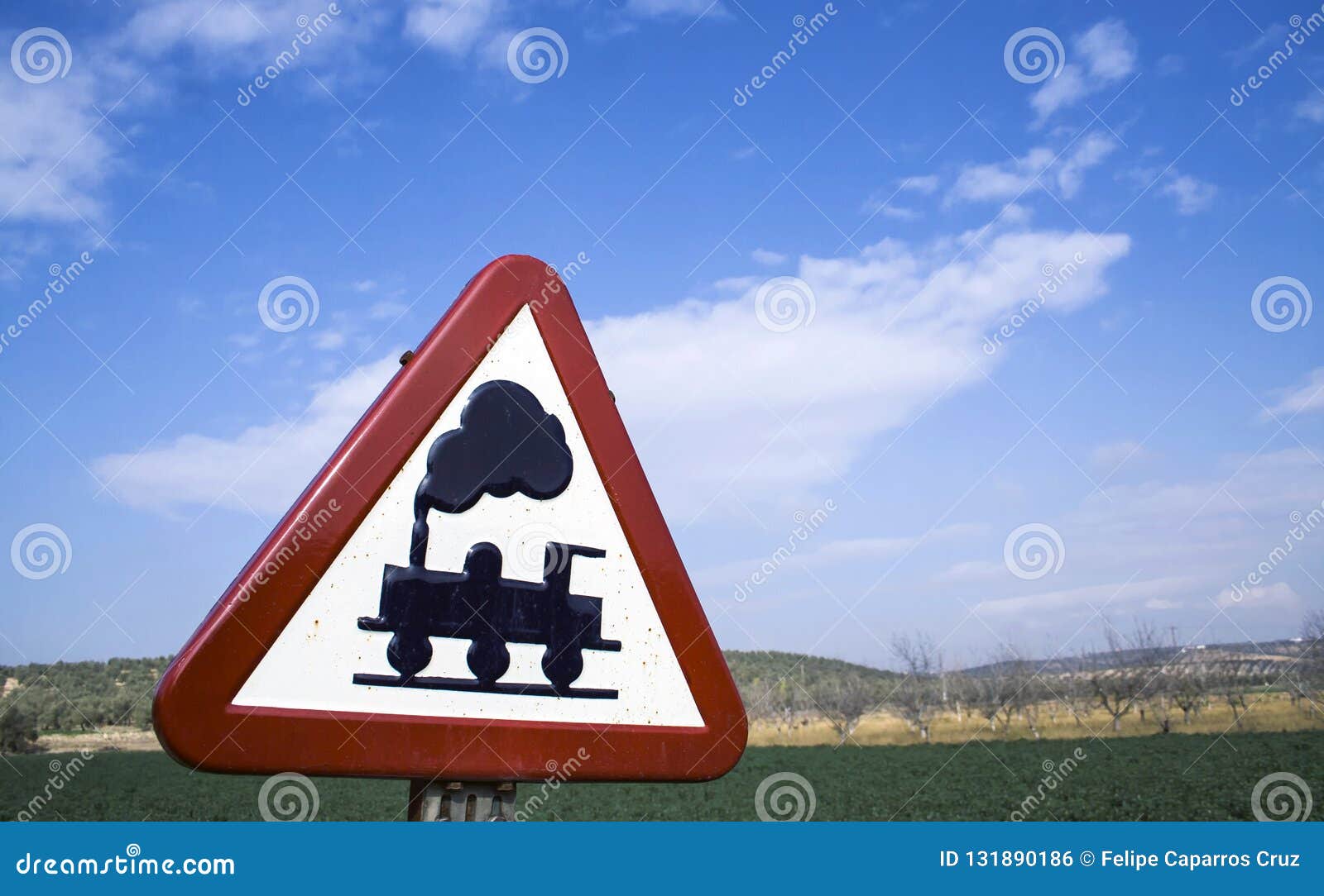 Warning Sign Worn Of Level Crossing Without Barriers Stock Photo Image Of Blue Hinterlands Warning Sign Worn Of Level Crossing Without Barriers Stock Photo Image Of Blue Hinterlands