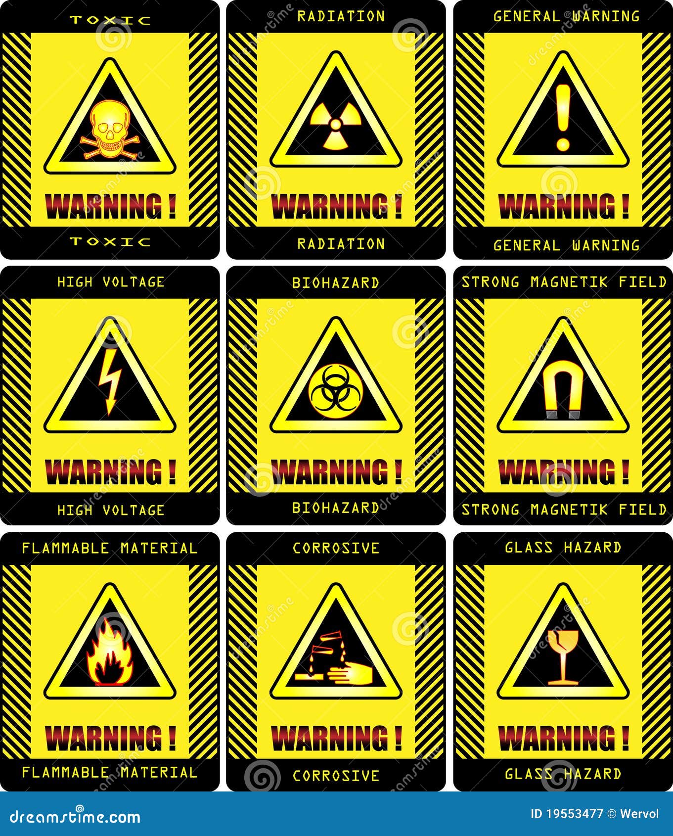Warning signs stock vector. Illustration of flammable 19553477