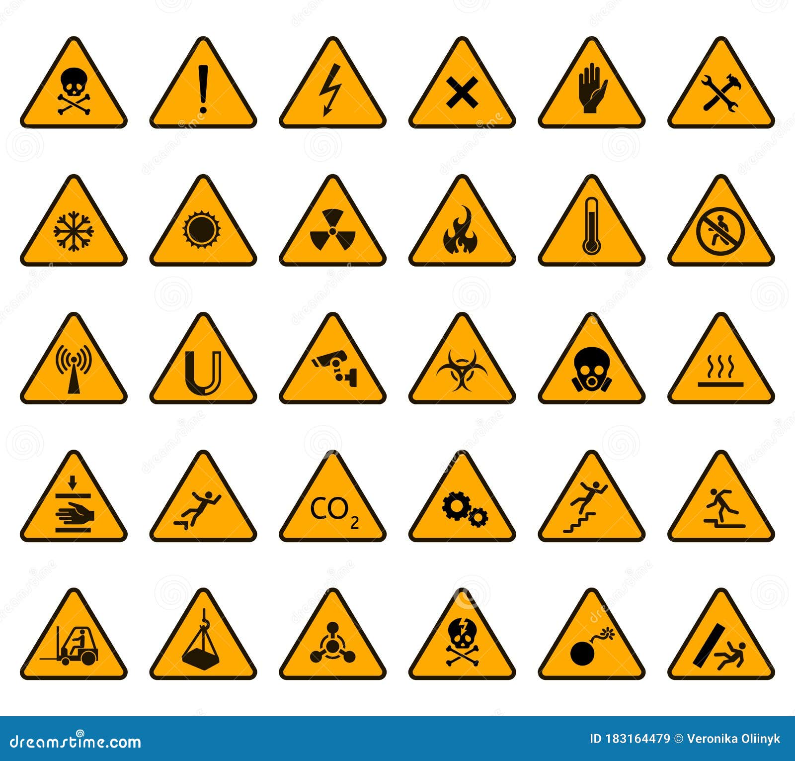 Warning Signs. Caution Attention Warning Yellow Sign, Danger High