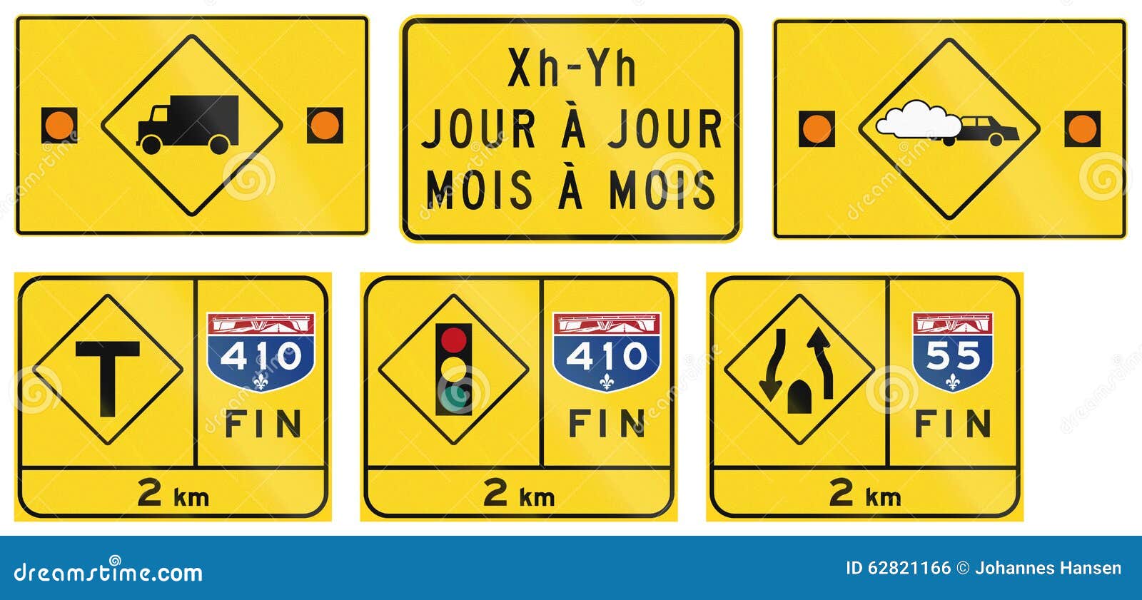 Warning Signs In Quebec Canada Stock Illustration Image 62821166