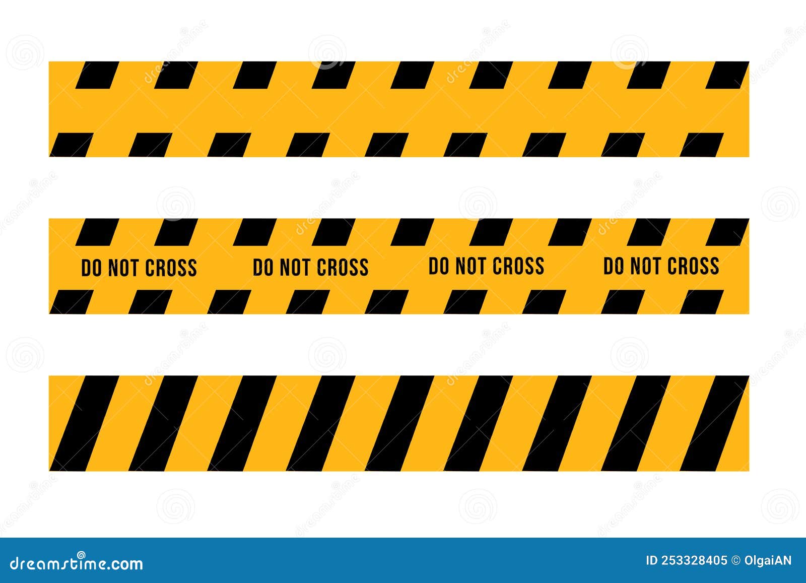 Warning Tapes Set For Construction And Crime. Vector Illustaration