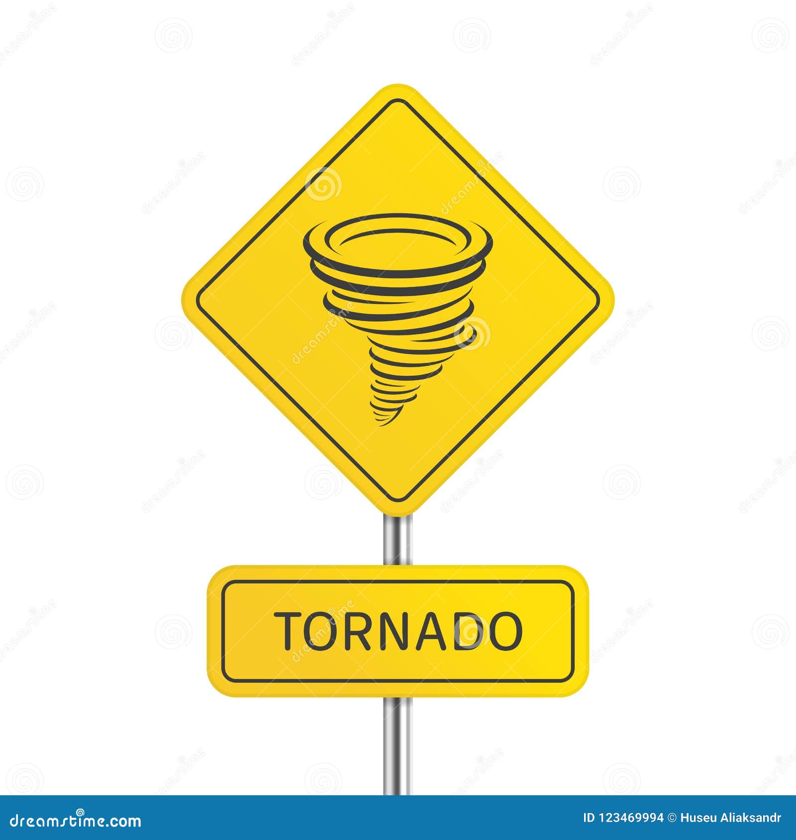 Warning tornado sign. stock vector. Illustration of design 123469994