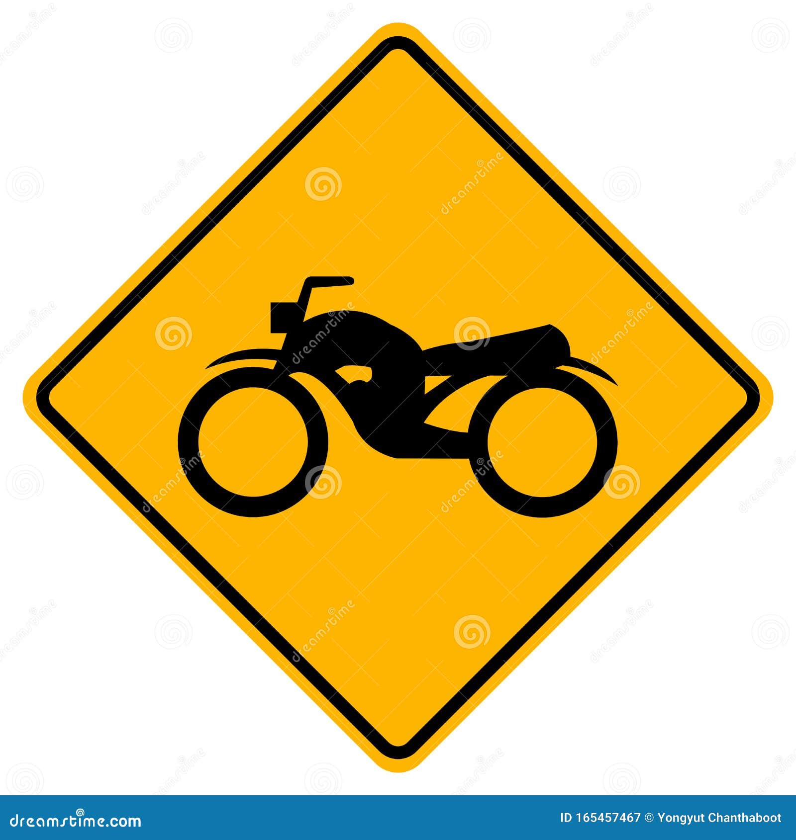 Warning Traffic Road Sign Keep the Motorcycle Ride, Vector Illustration