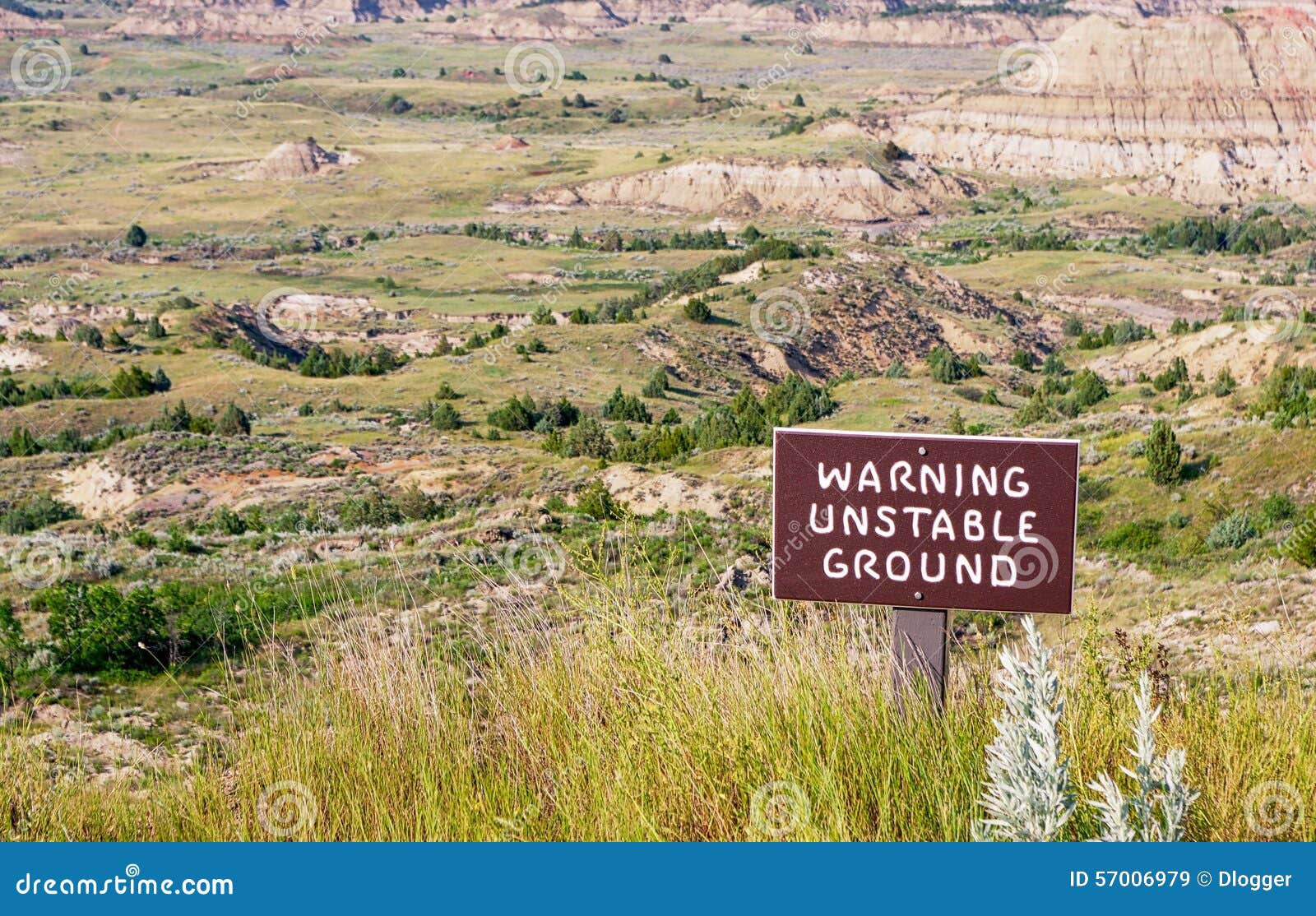 Warning unstable ground. stock image. Image of sign, ground 57006979