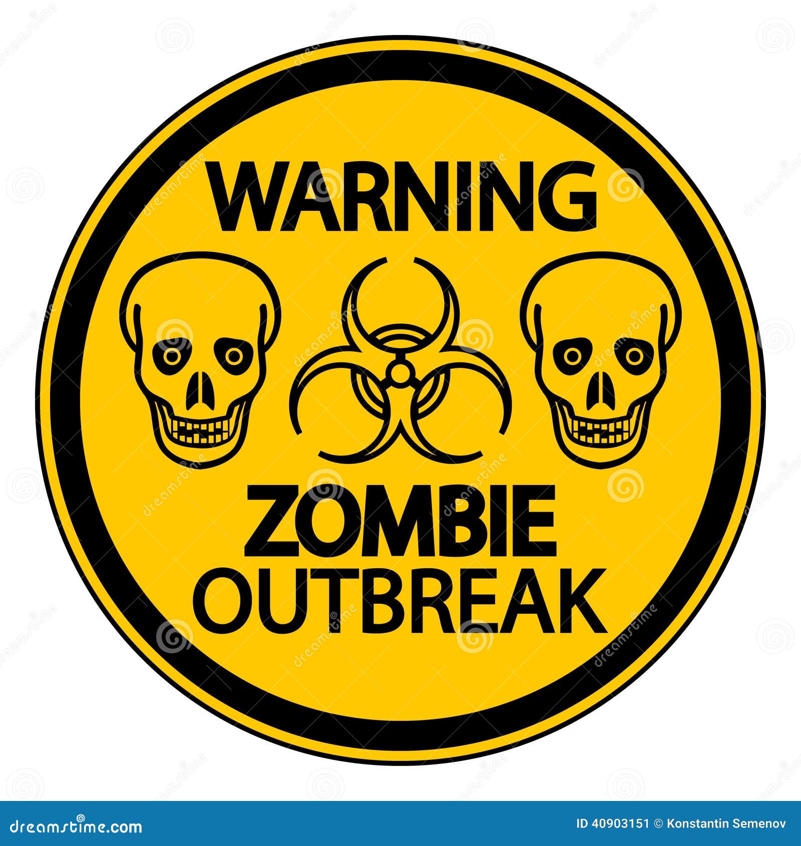 Warning zombie  outbreak stock vector Illustration of 