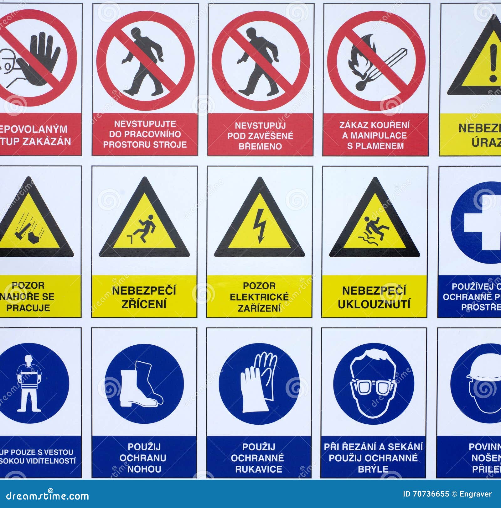 Warnzeichen Baustelle Der Symbole Stockbild Bild Von Baustelle Symbole