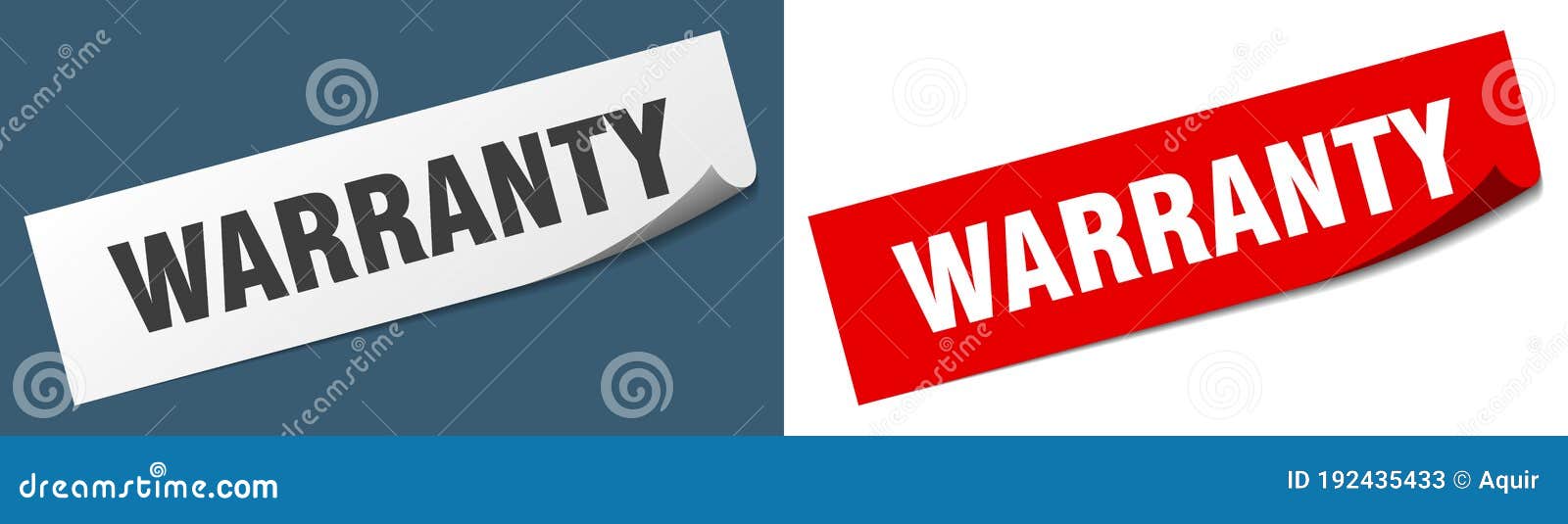 Warranty Sticker. Warranty Sign Set Stock Vector Illustration of peel