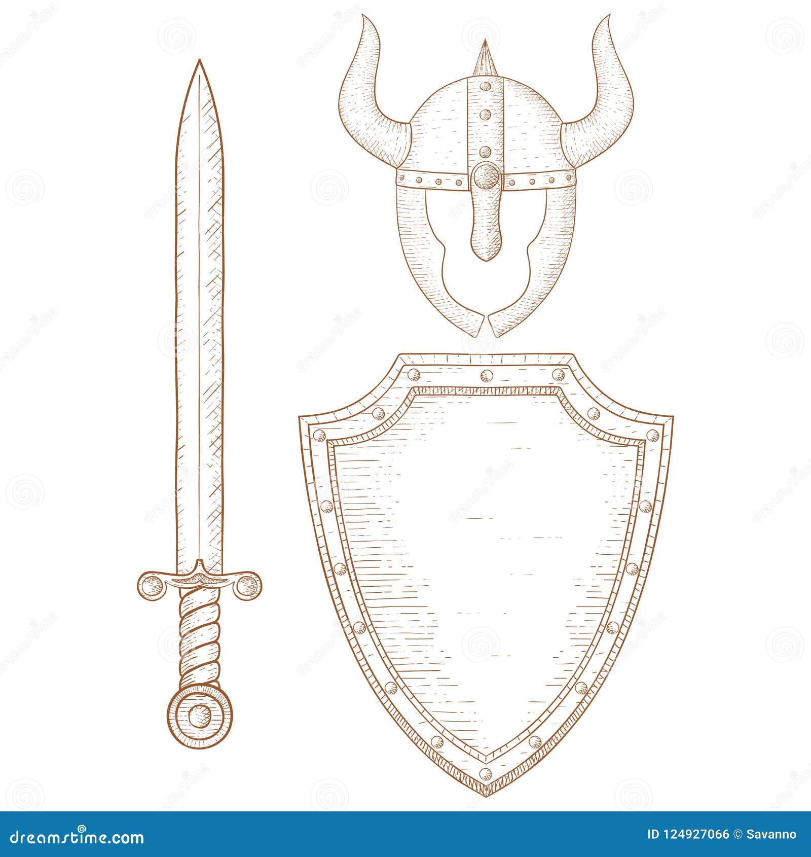 Premium Vector  Sword and shield illustration