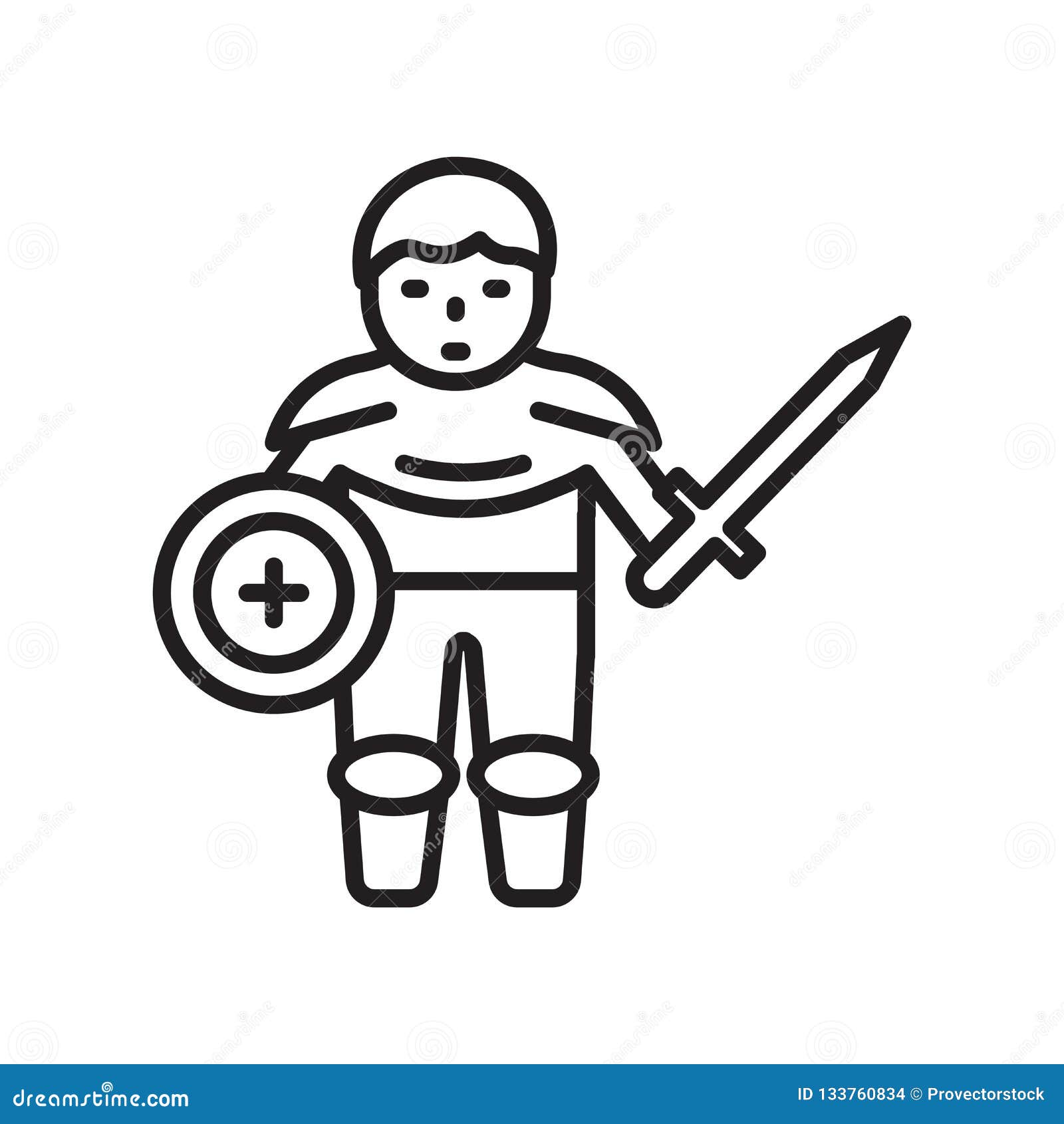 warrior icon  sign and   on white background