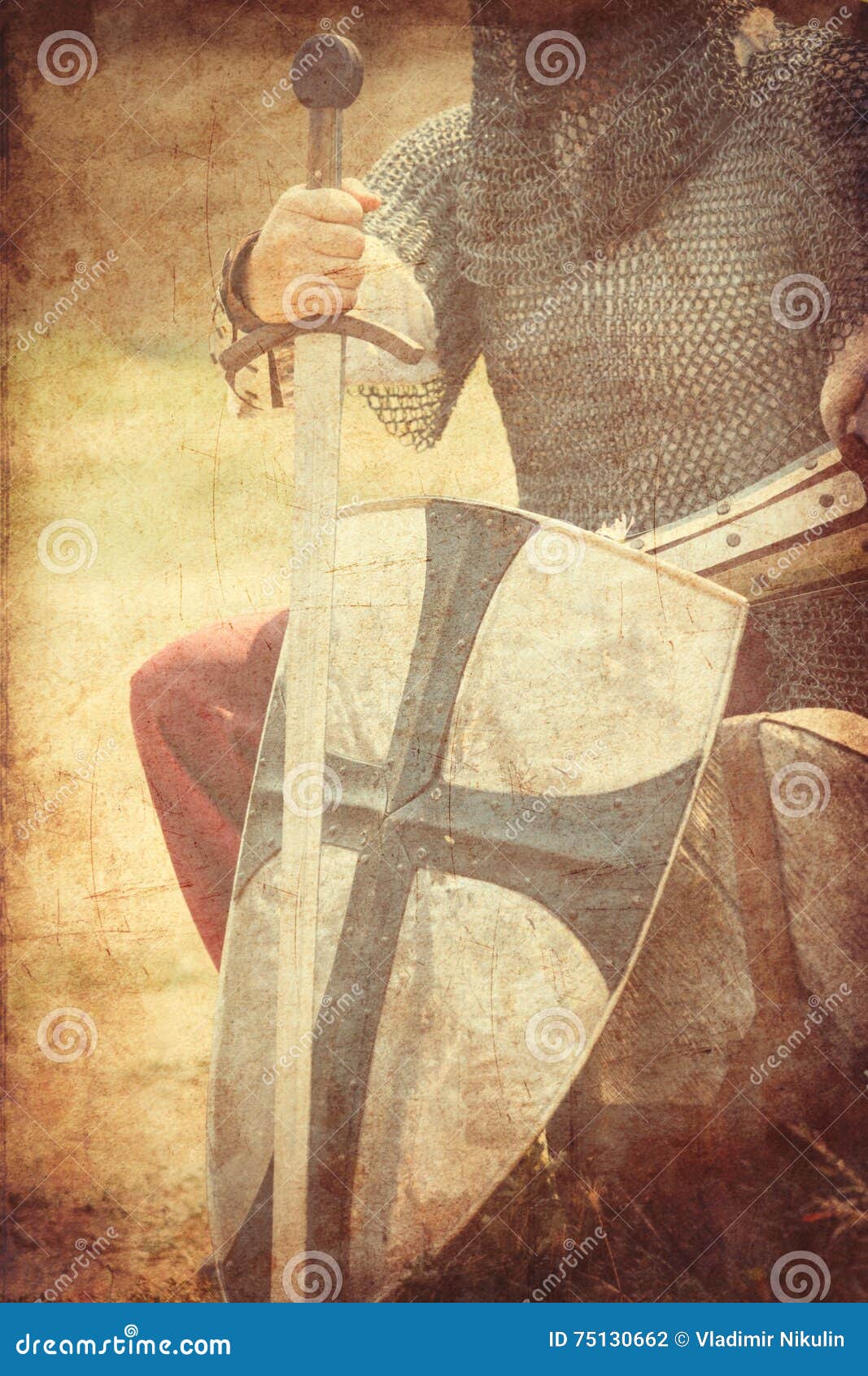 Warrior with Sword and Shield Stock Photo Image of forces, fighting 75130662
