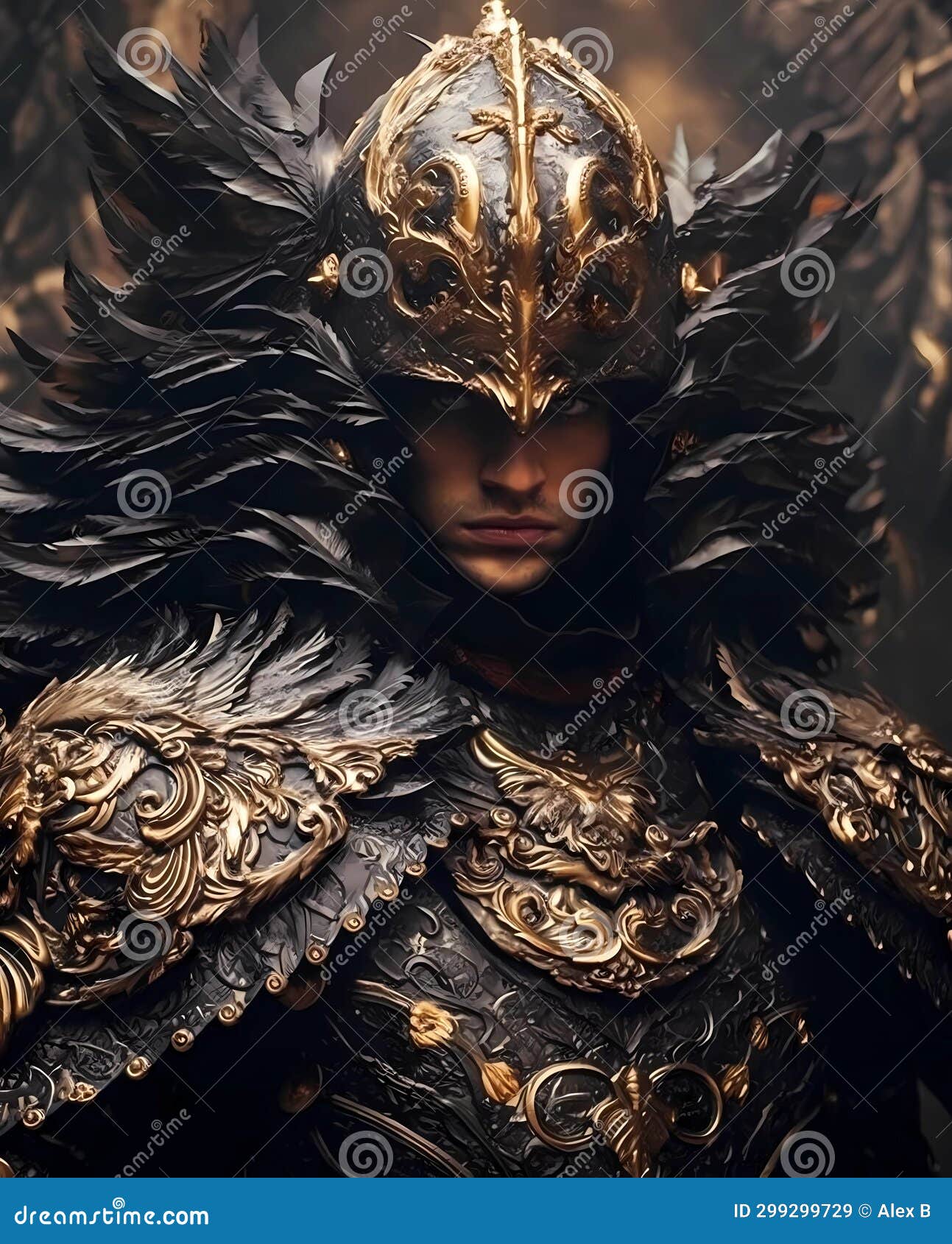 A valiant warrior stock illustration. Illustration of reality 299299729