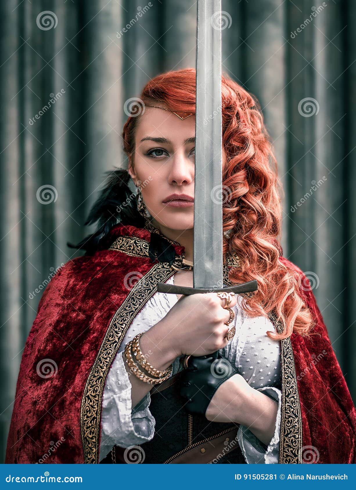 Medieval Warrior Girl Sword