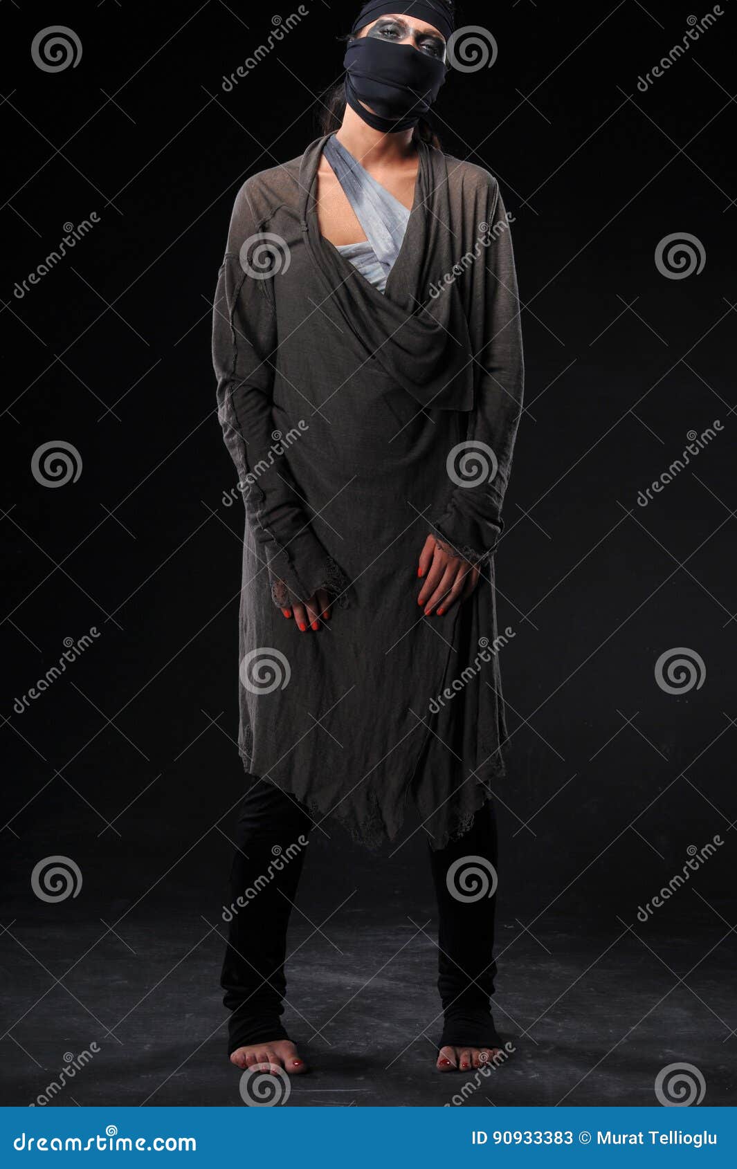 Warrior Woman Wear Soldier Costume As Camouflage Stock Image - Image of ...