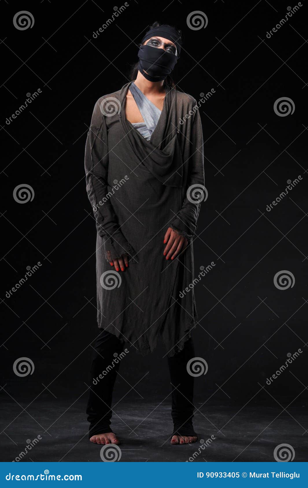 Warrior Woman Wear Soldier Costume As Camouflage Stock Image - Image of ...