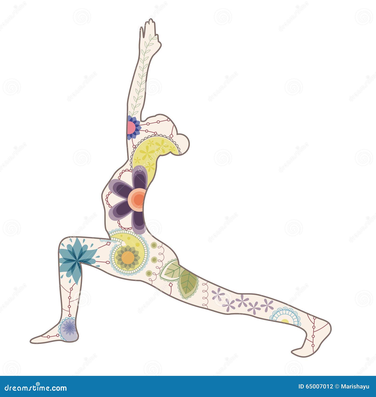 Warrior yoga pose vintage stock vector. Illustration of warrior - 65007012