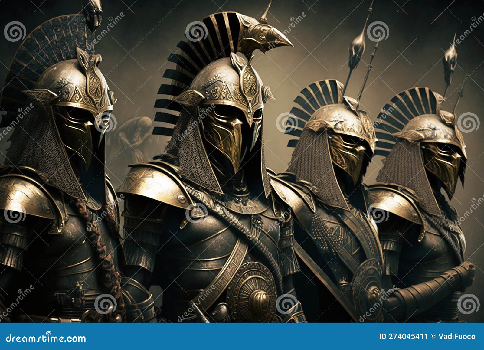 Warriors of Ancient Egypt on the Guard of Pharaoh Stock Illustration ...