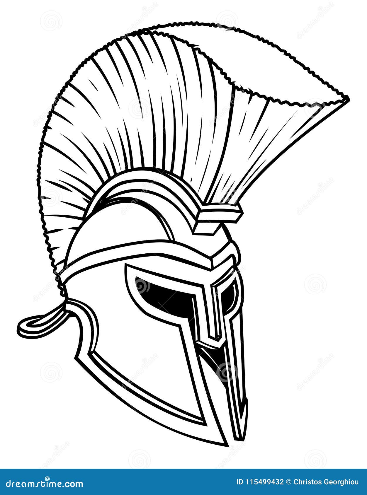 Ancient Greek Spartan Helmet Stock Vector Illustration Of Roman