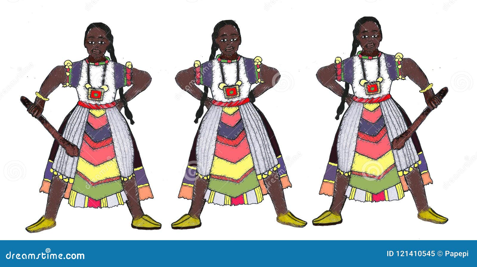 senegal warriors of the tribes with traditional clothing