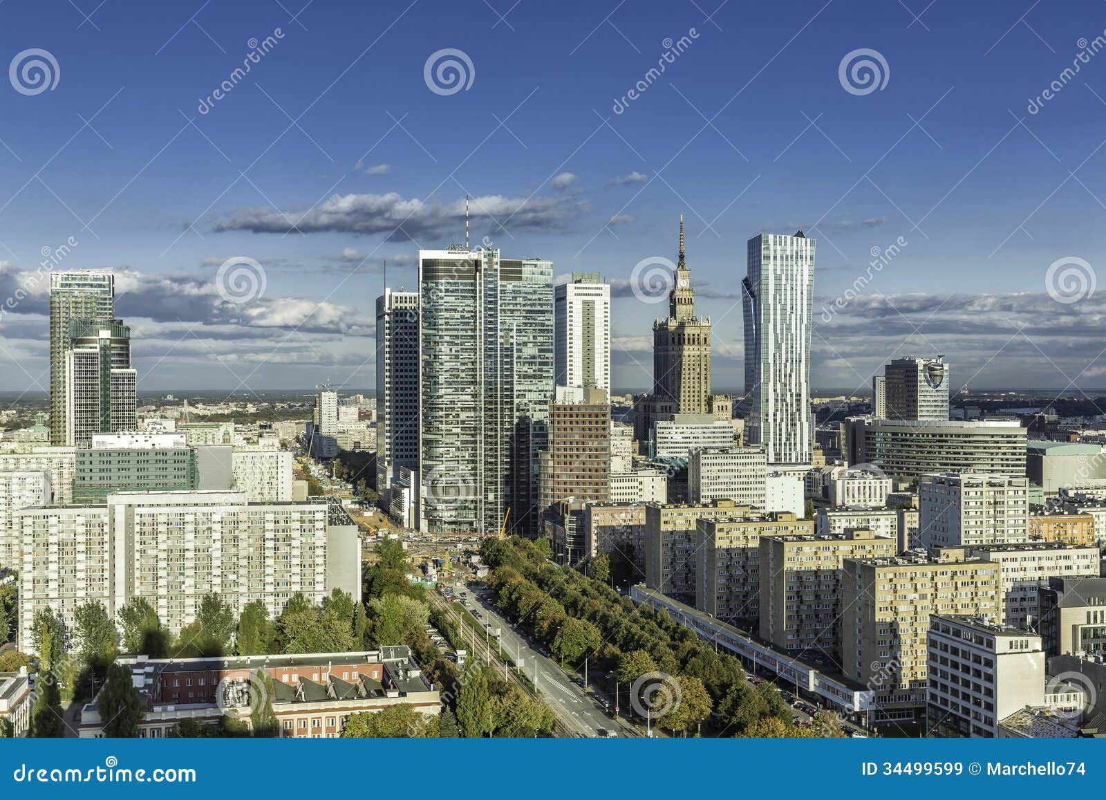Warsaw Downtown Aerial View Royalty Free Stock Images Image 34499599