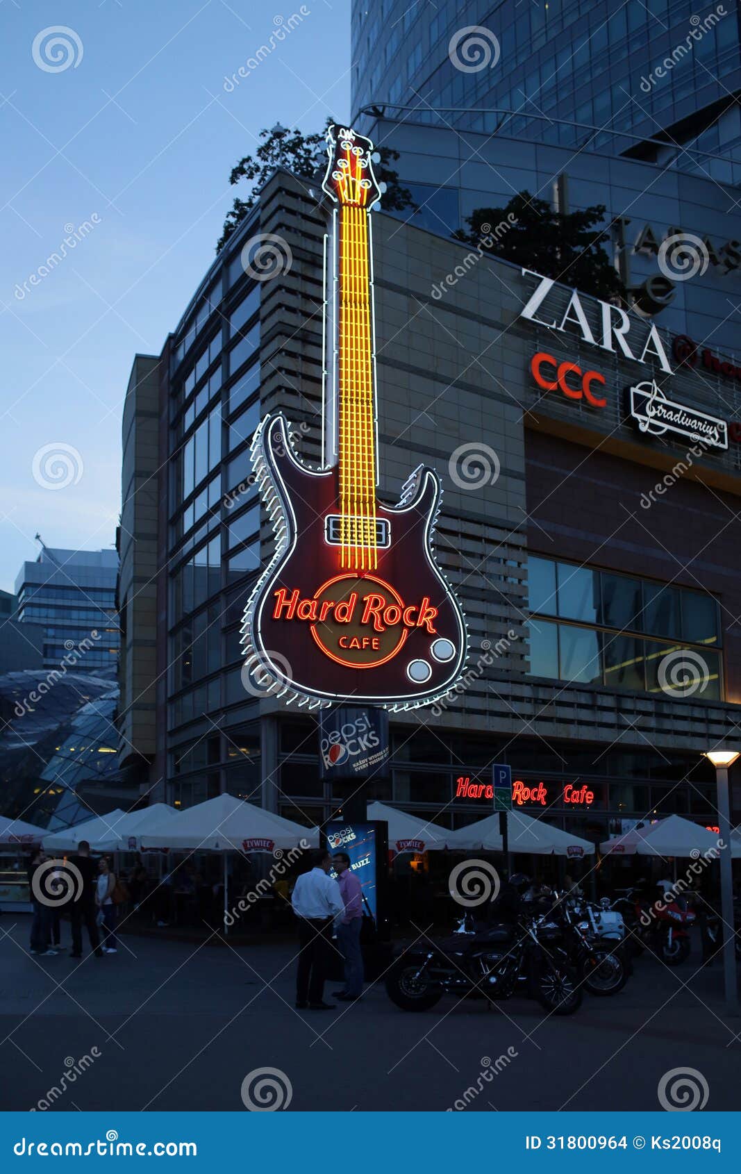 Warsaw. The Hard Rock Cafe Near Railway Station Editorial ...