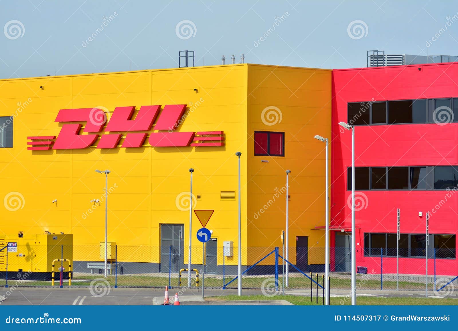 Sign DHL Company Signboard DHL Warsaw Okecie Editorial Photography ...