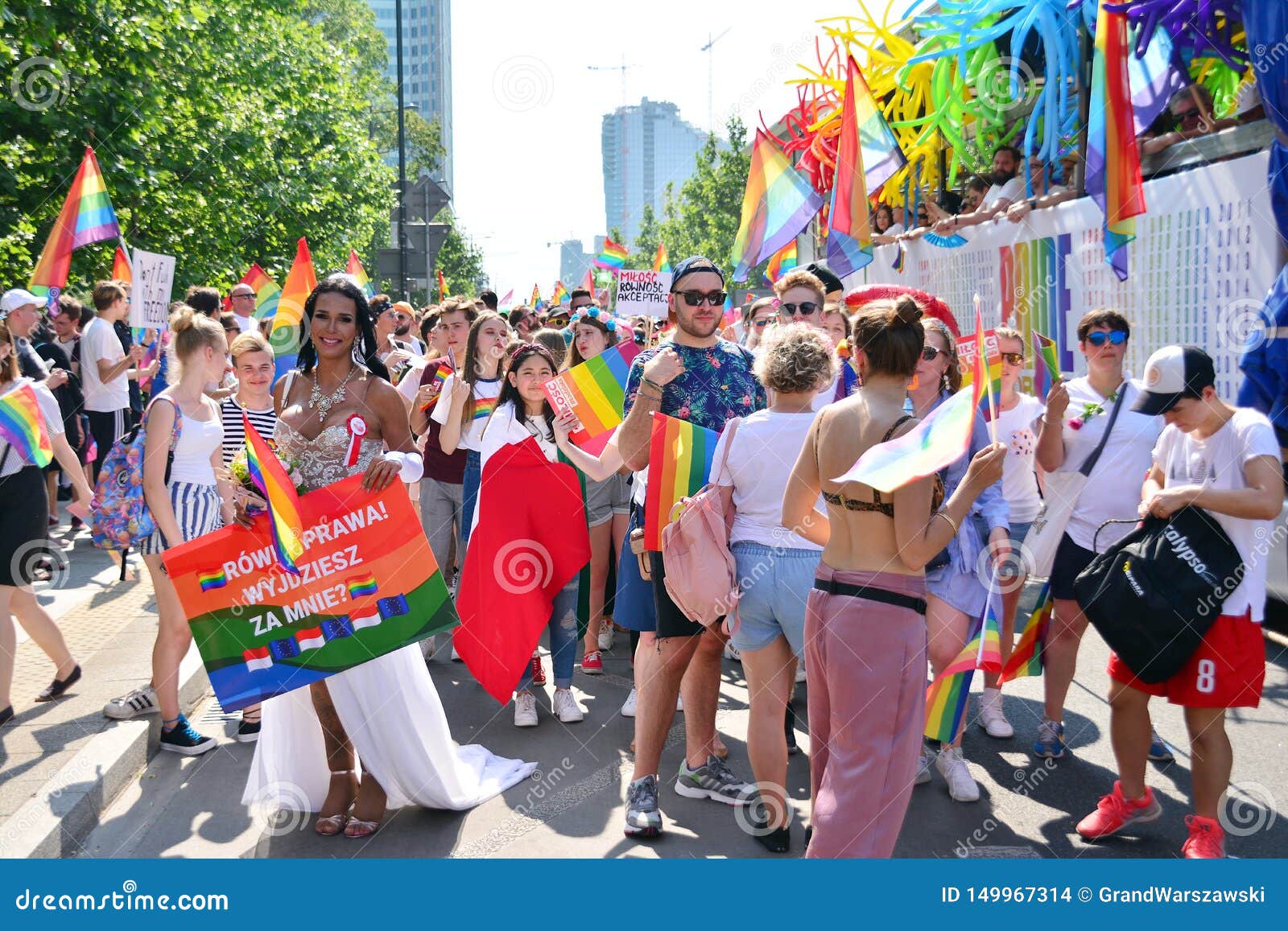 Warsaw`s Equality Paradethe Largest Gay Pride Parade In Central And Eastern Europe Brought 