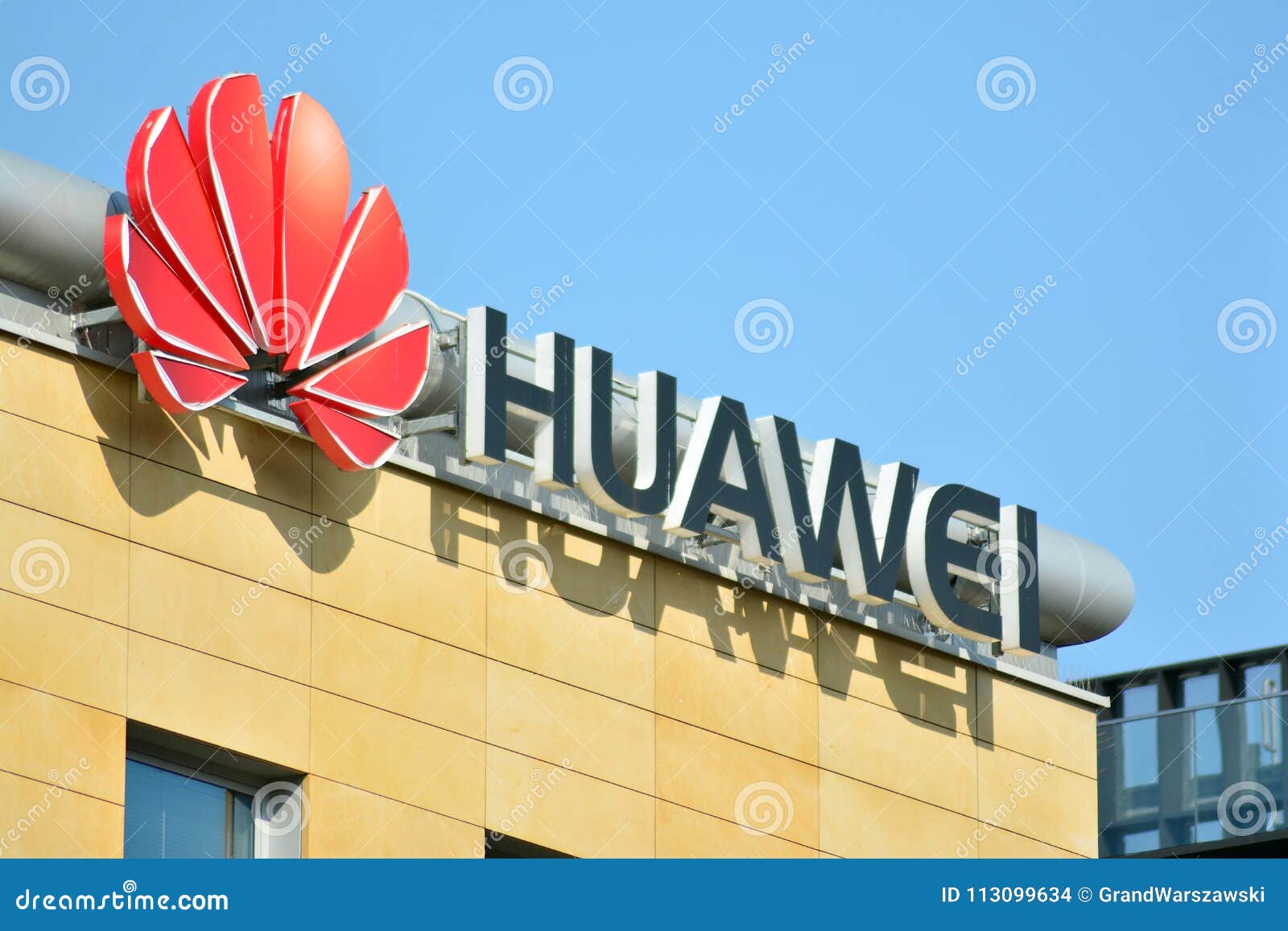 Sign Huawei Company Signboard Huawei Editorial Stock Image Image Of Logo Blank 113099634