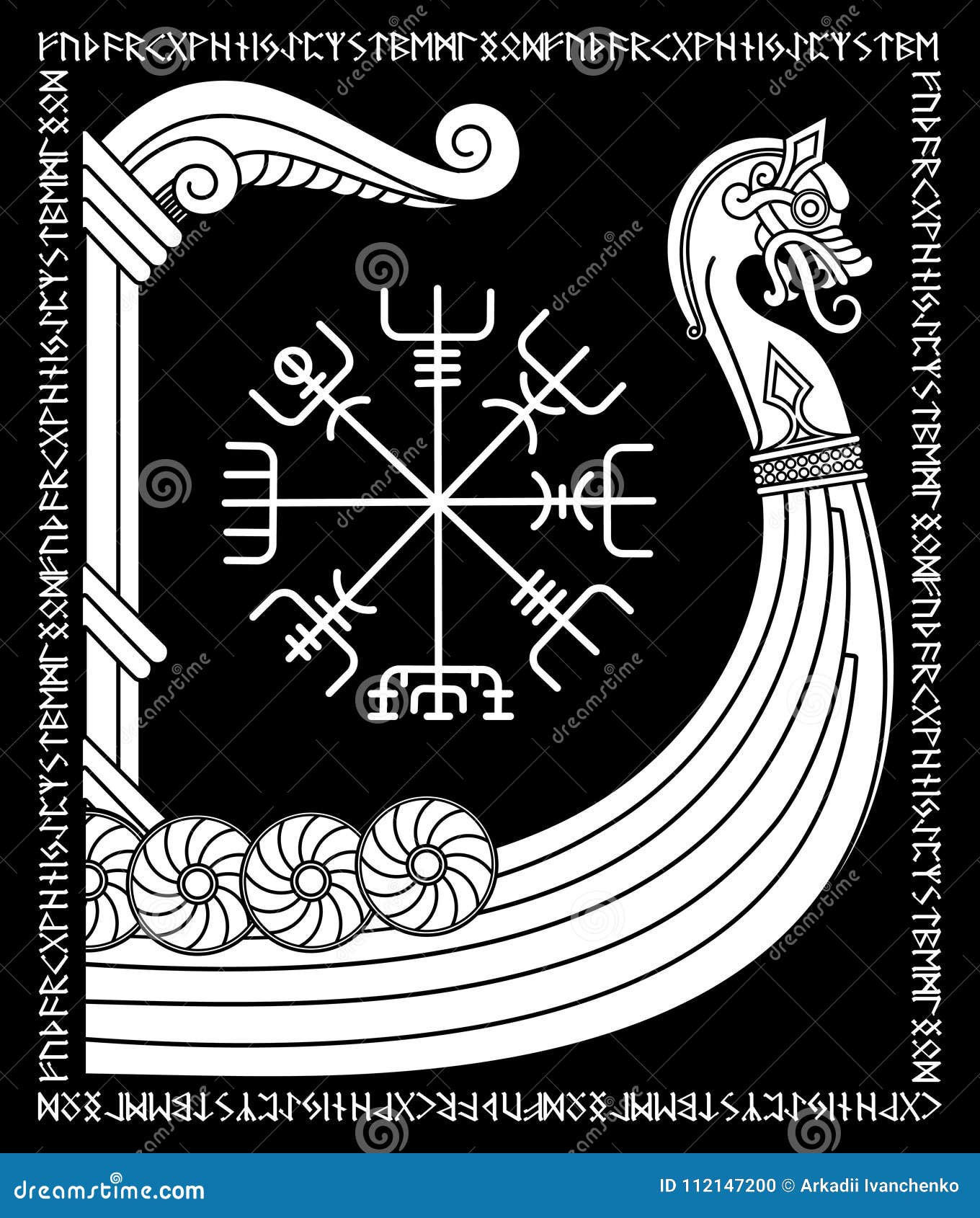 16x16 Multicolor Retro Viking Runes & Norse Mythology Clothing Co Mystic Ouroboros-Ancient Viking Symbol Valknut-Norse Throw Pillow