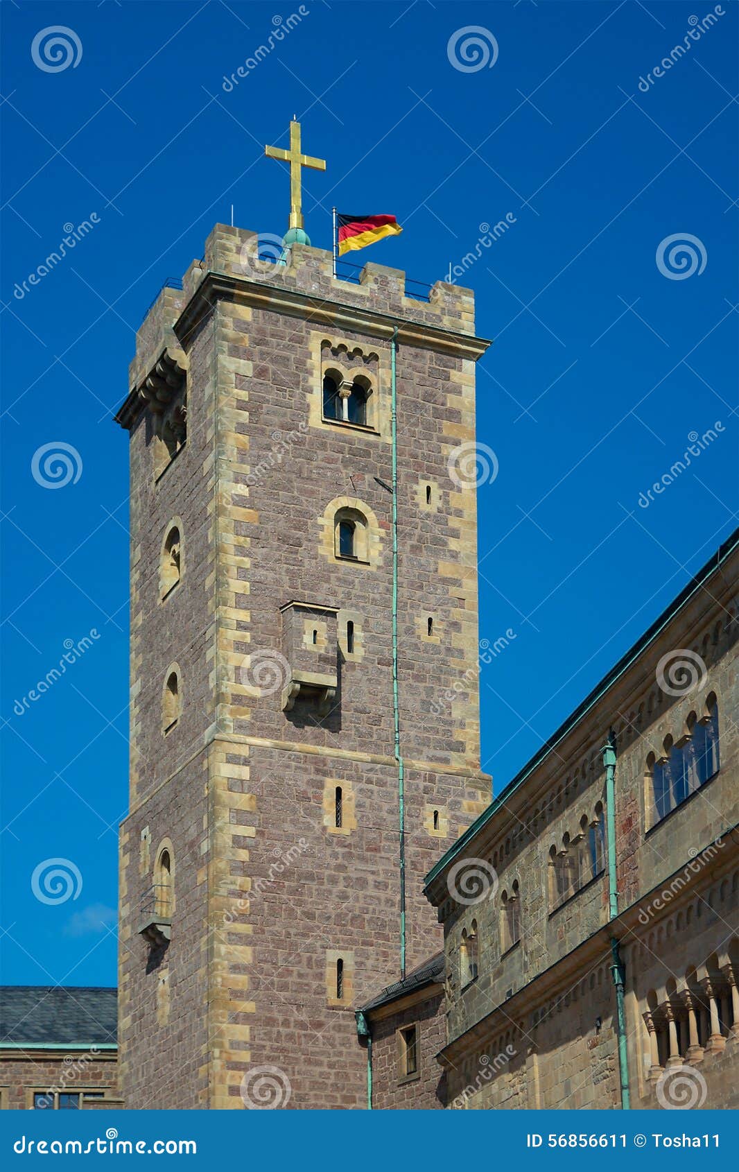 Wartburg Castle, Bergfried, Germany Stock Image Image of golden