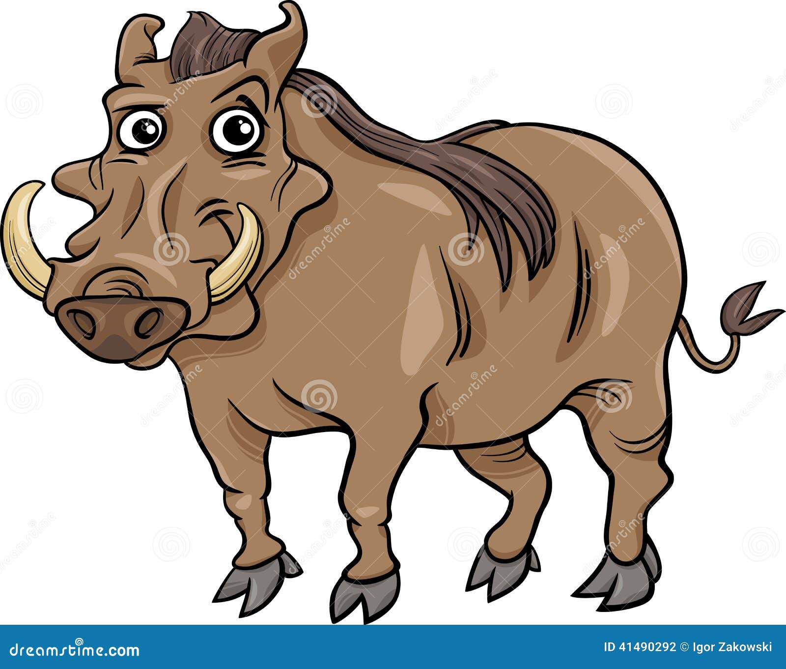 Download Warthog Animal Cartoon Illustration Stock Vector - Illustration of warthog, boar: 41490292