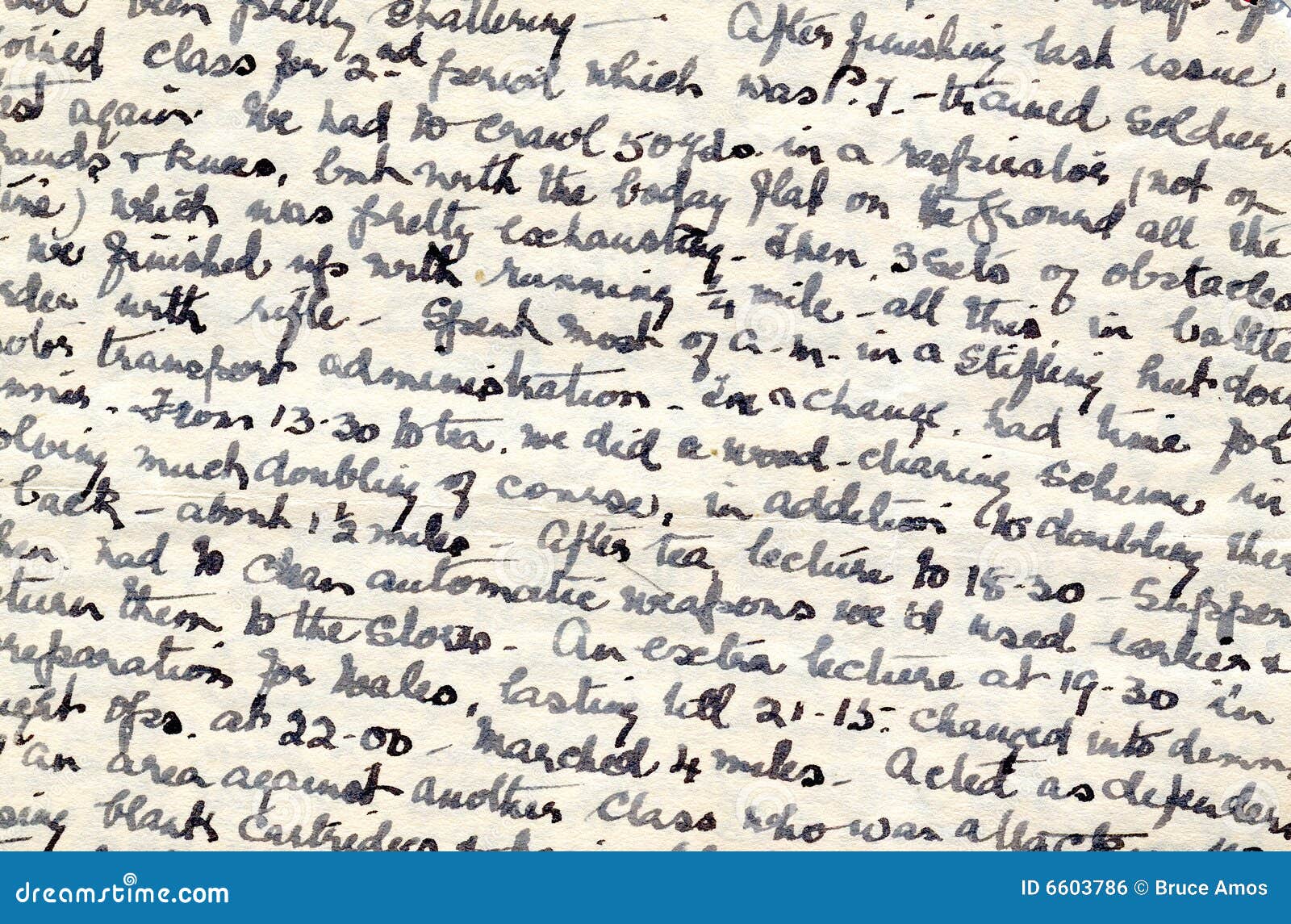 wartime diary handwriting